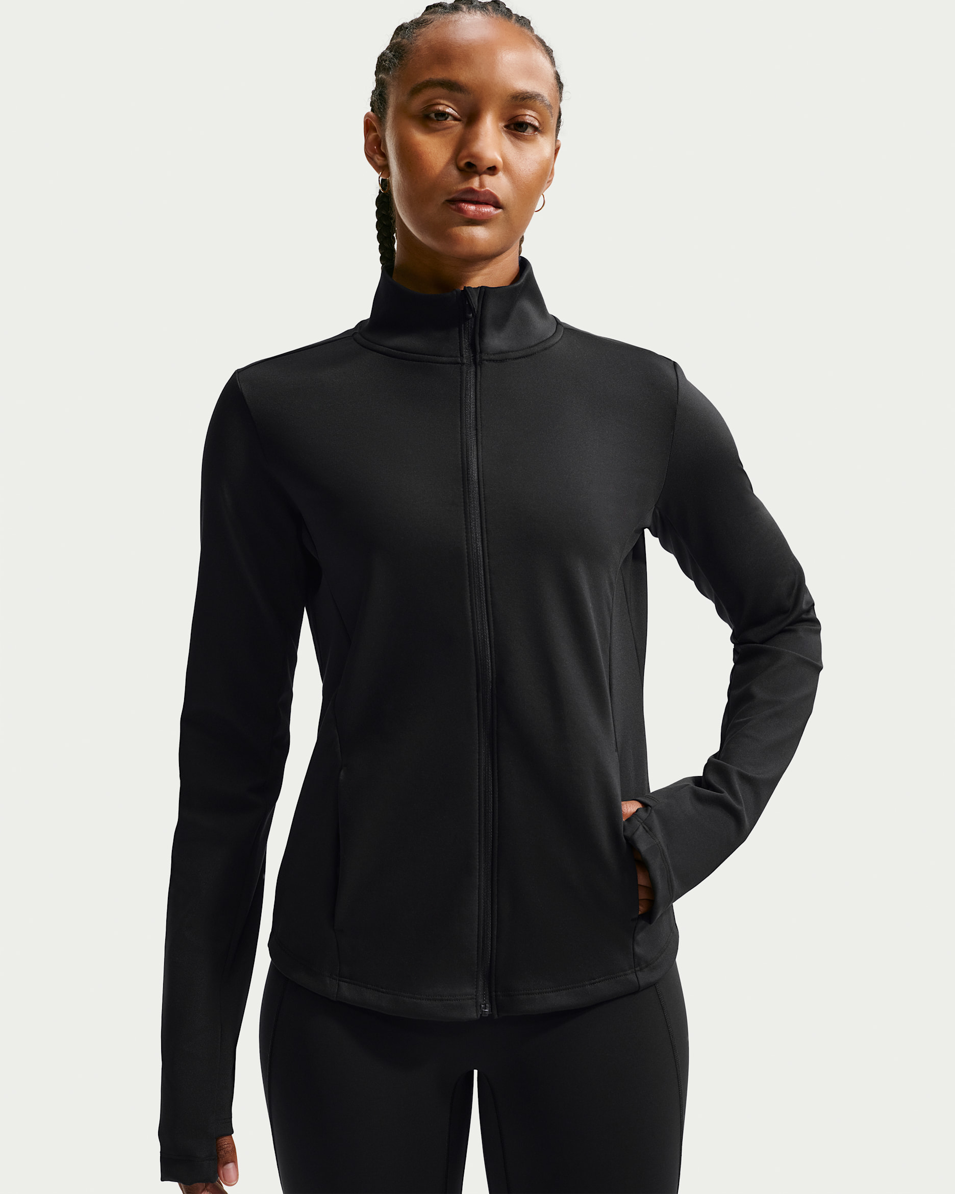 Nike One Women's Dri-FIT Full-Zip Mid Layer - Black/Black