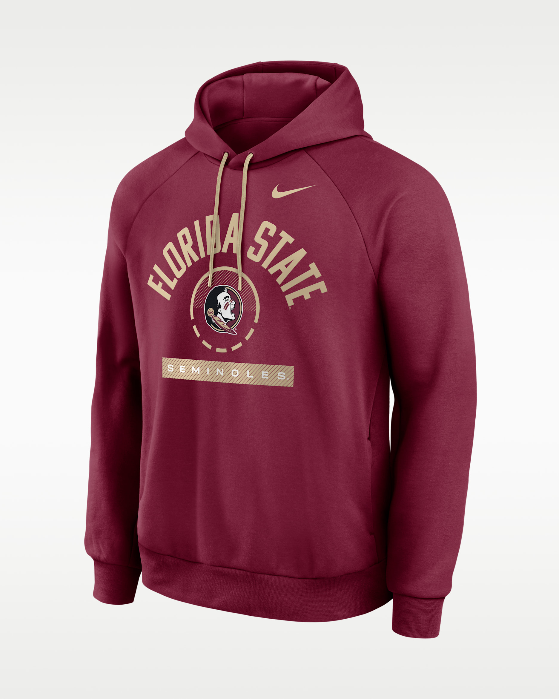 Florida State Courtside Men's Nike Dri-FIT College Pullover Hoodie - Garnet/Gold