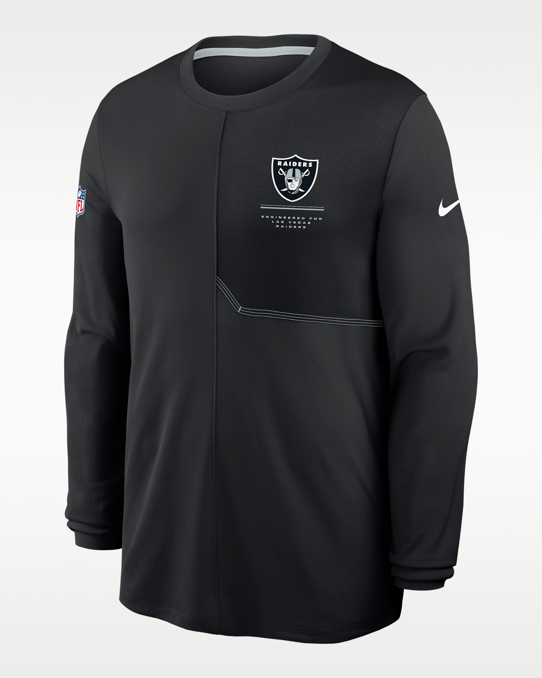 Las Vegas Raiders Sideline Coach Men's Nike Dri-FIT NFL Long-Sleeve Top - Black