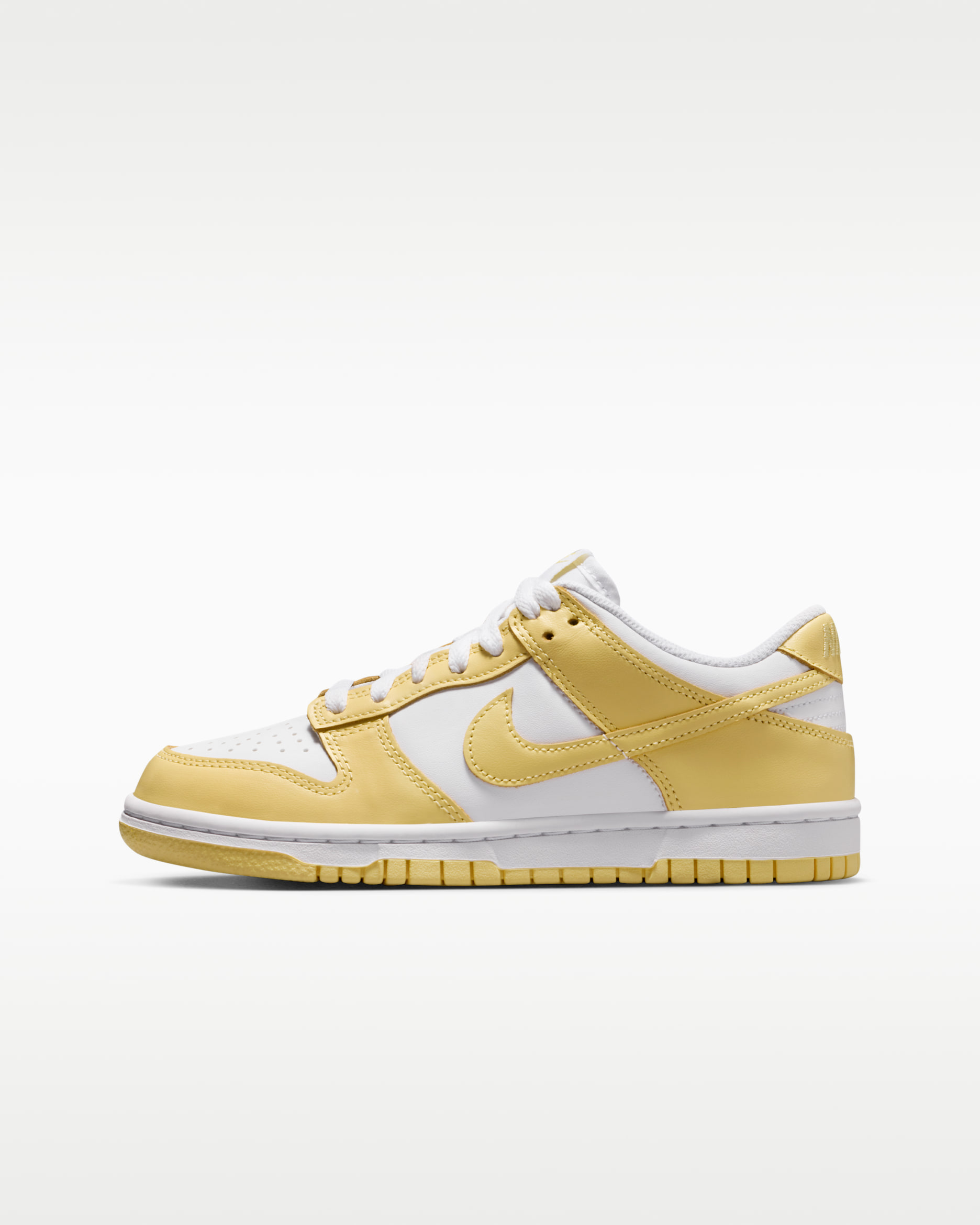 Nike Dunk Low Older Kids' Shoes - White/Soft Yellow/Soft Yellow