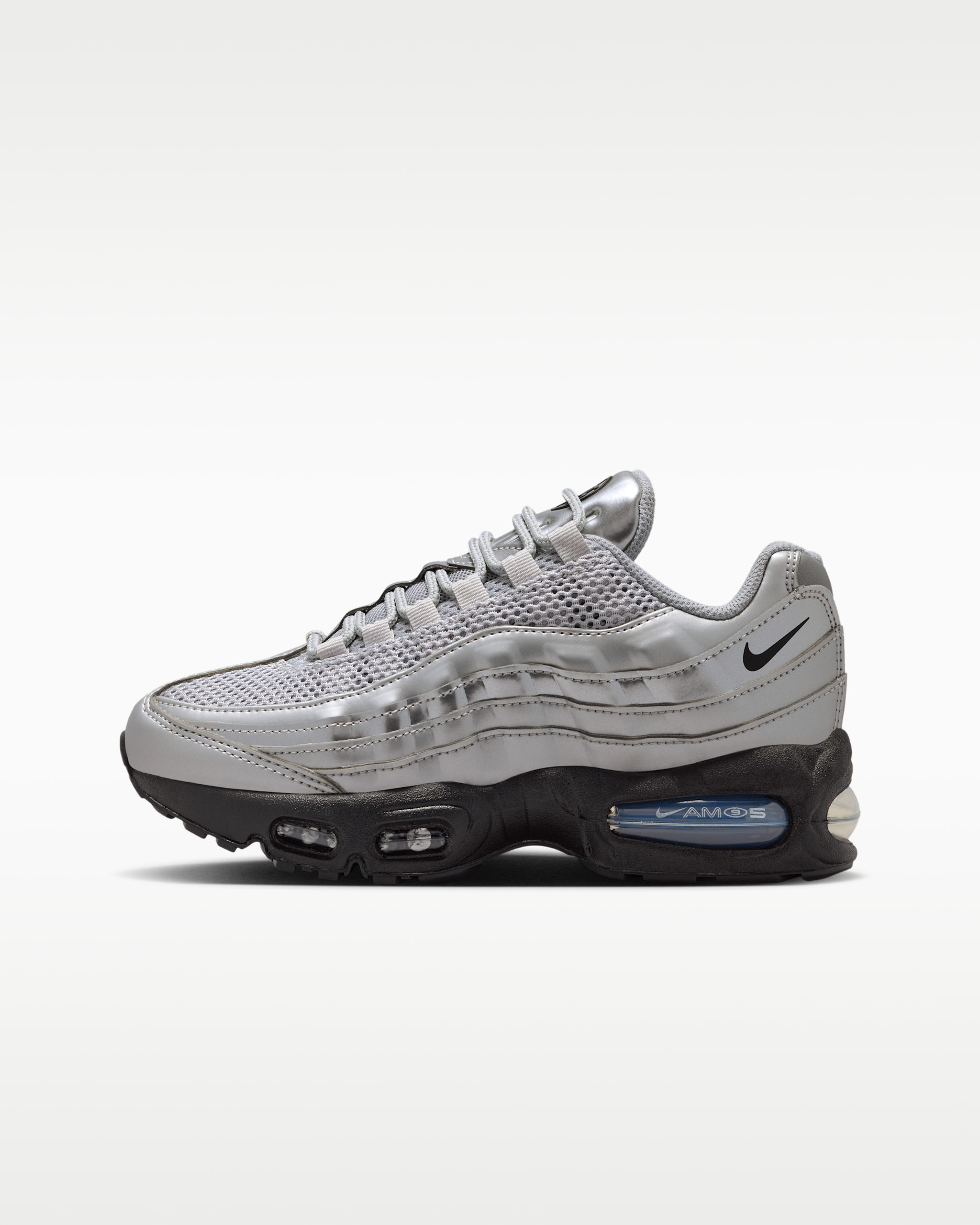 Nike Air Max 95 SE LTR Big Kids' Shoes - Metallic Silver/Black/University Red/Black