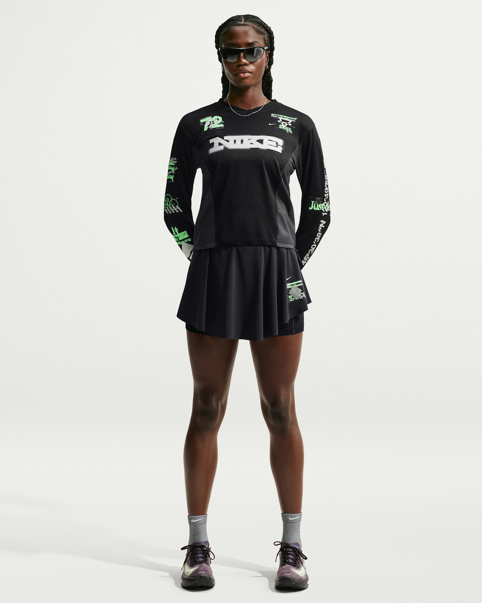Nike Swift Dri-FIT hardloopskort - Zwart/Zwart/Illusion Green