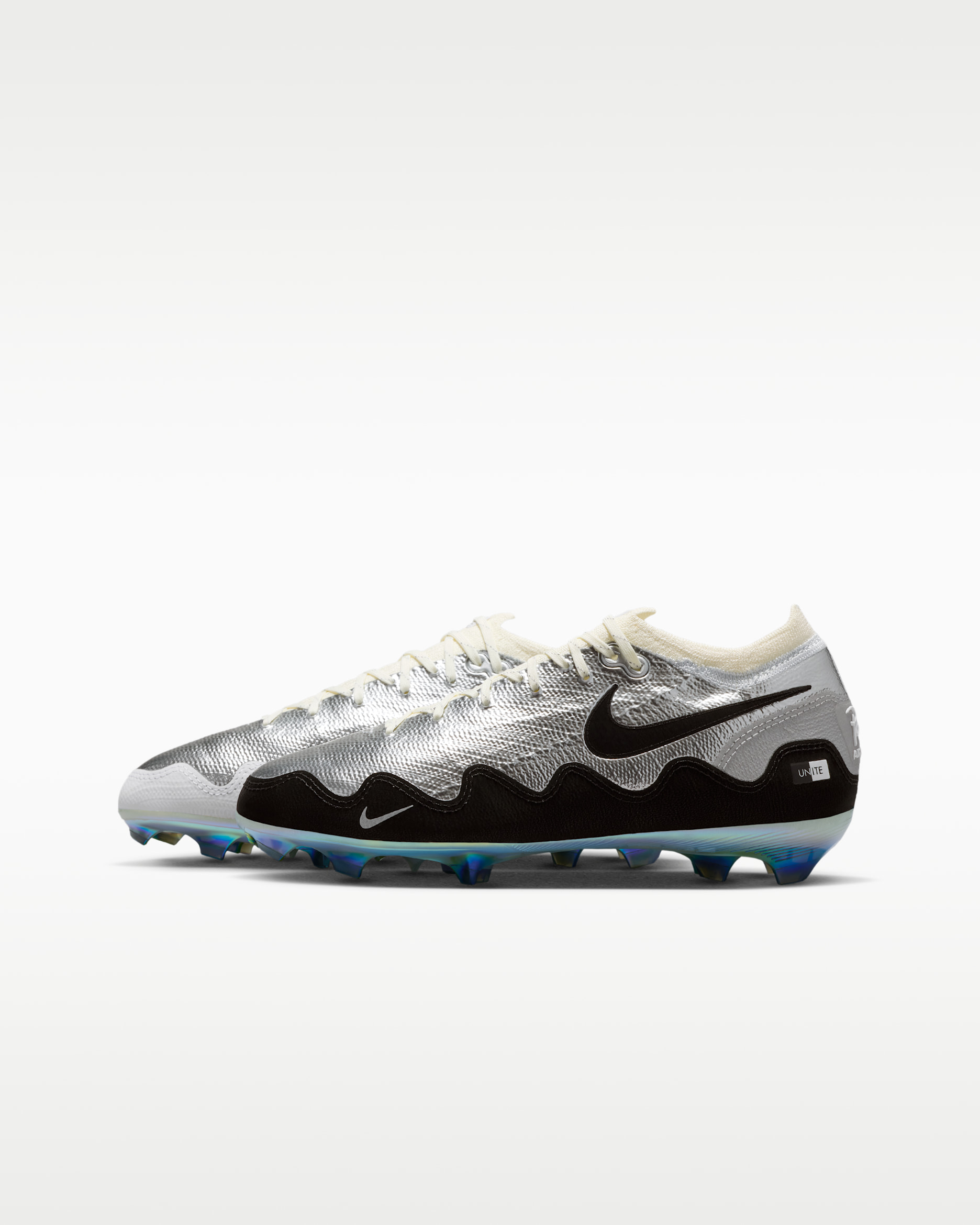 Nike Jr. Mercurial Vapor 16 Elite x Patta Big Kids' Firm-Ground Low-Top Soccer Cleats - Chrome/White/Black