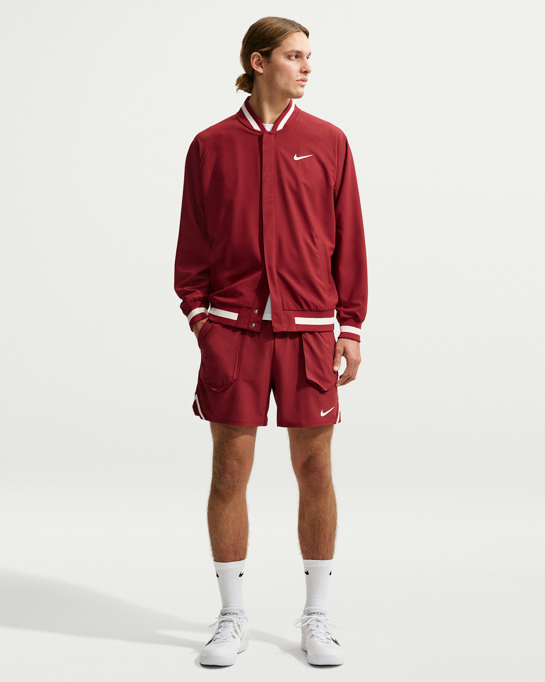 NikeCourt Slam Men's Dri-FIT Tennis Shorts - Team Red/Pale Ivory