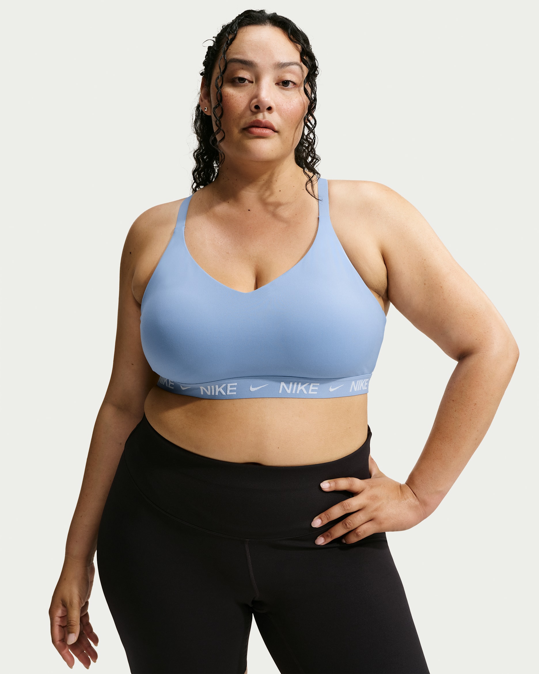 Nike Indy Light Support Women's Padded Adjustable Sports Bra (Plus Size) - Work Blue