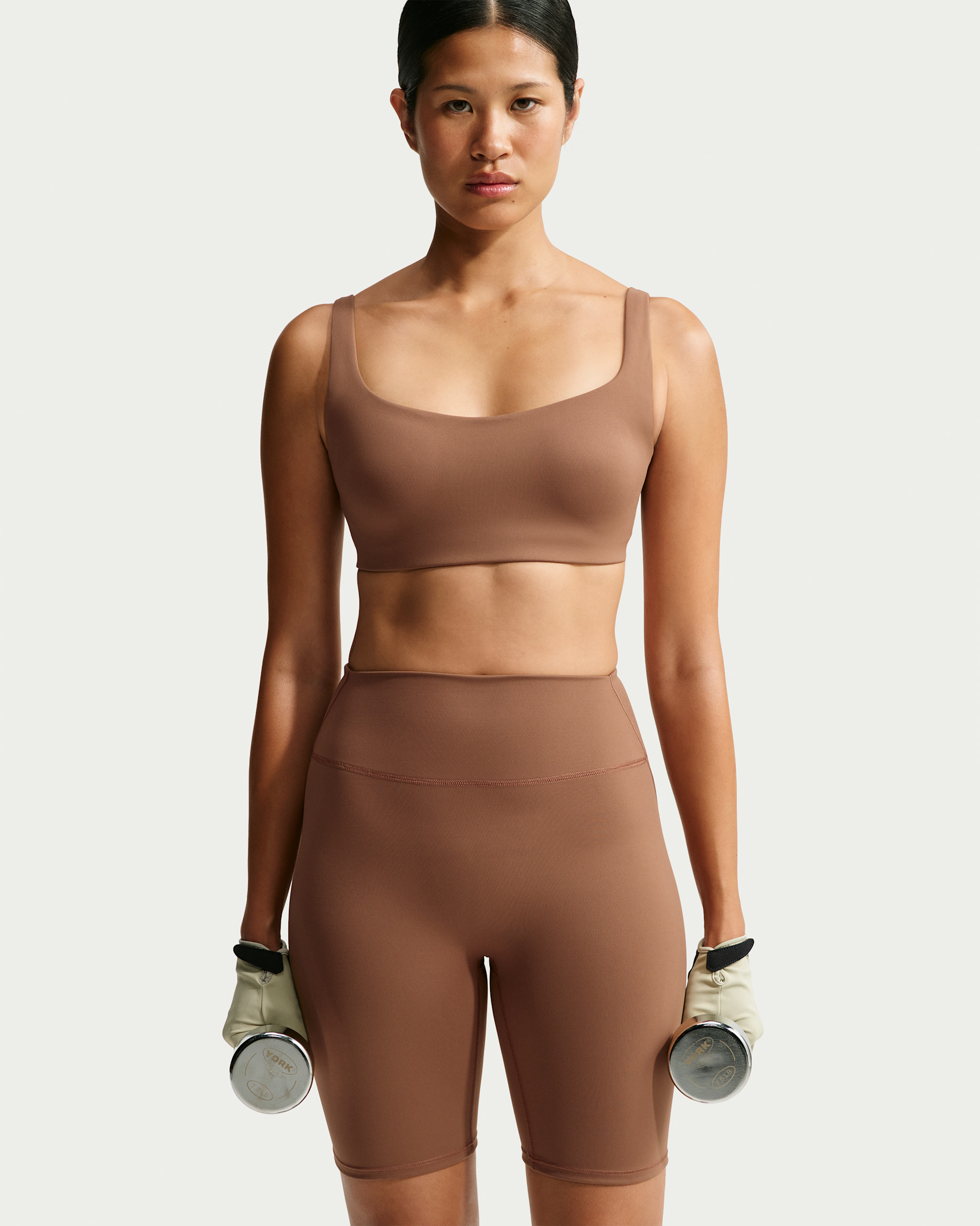 NikeSKIMS Matte Women's Scoop-Neck Bra - NSKM Carob Brown