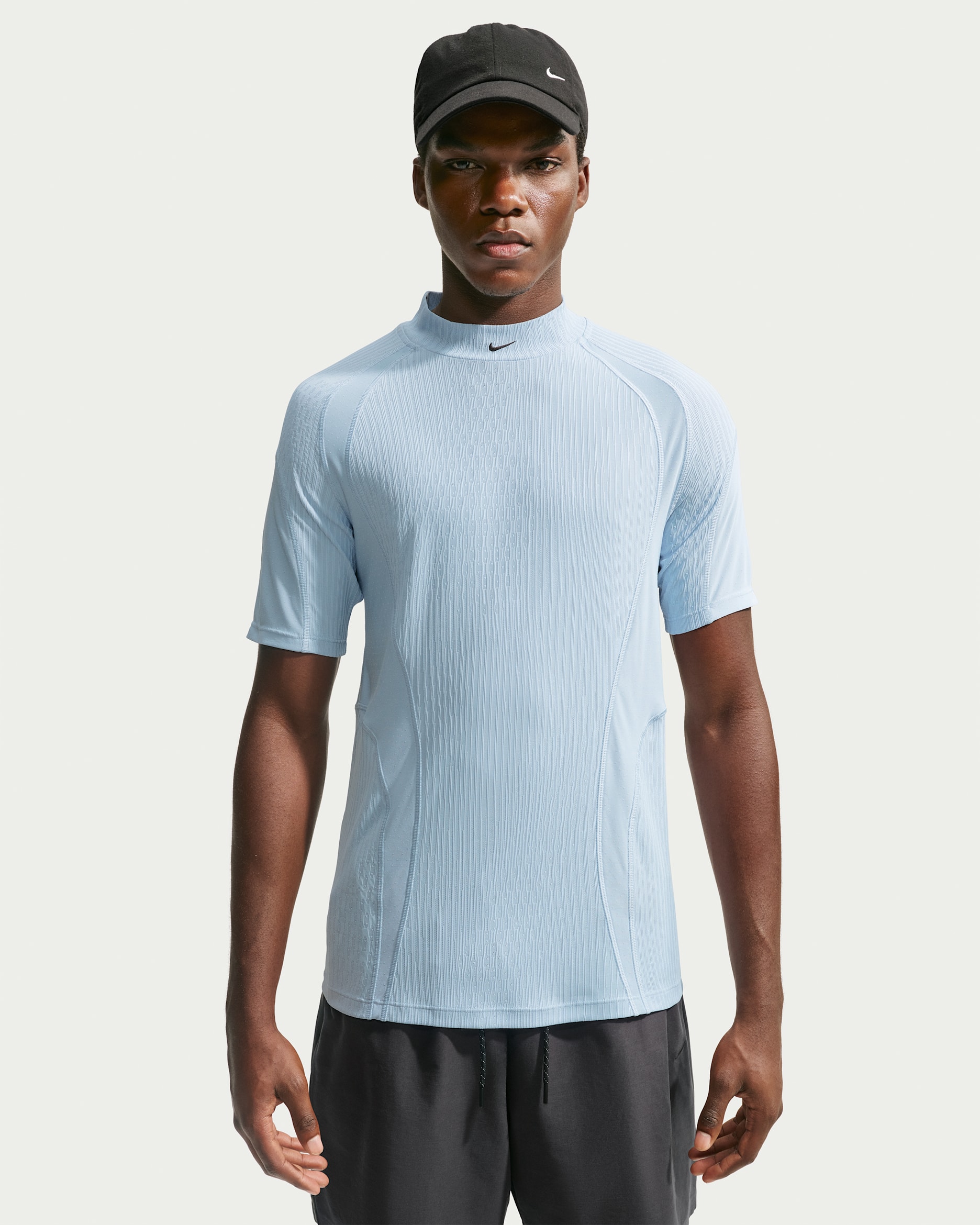 Nike Tech Men's Dri-FIT ADV Short-Sleeve Top - Light Armoury Blue/Black