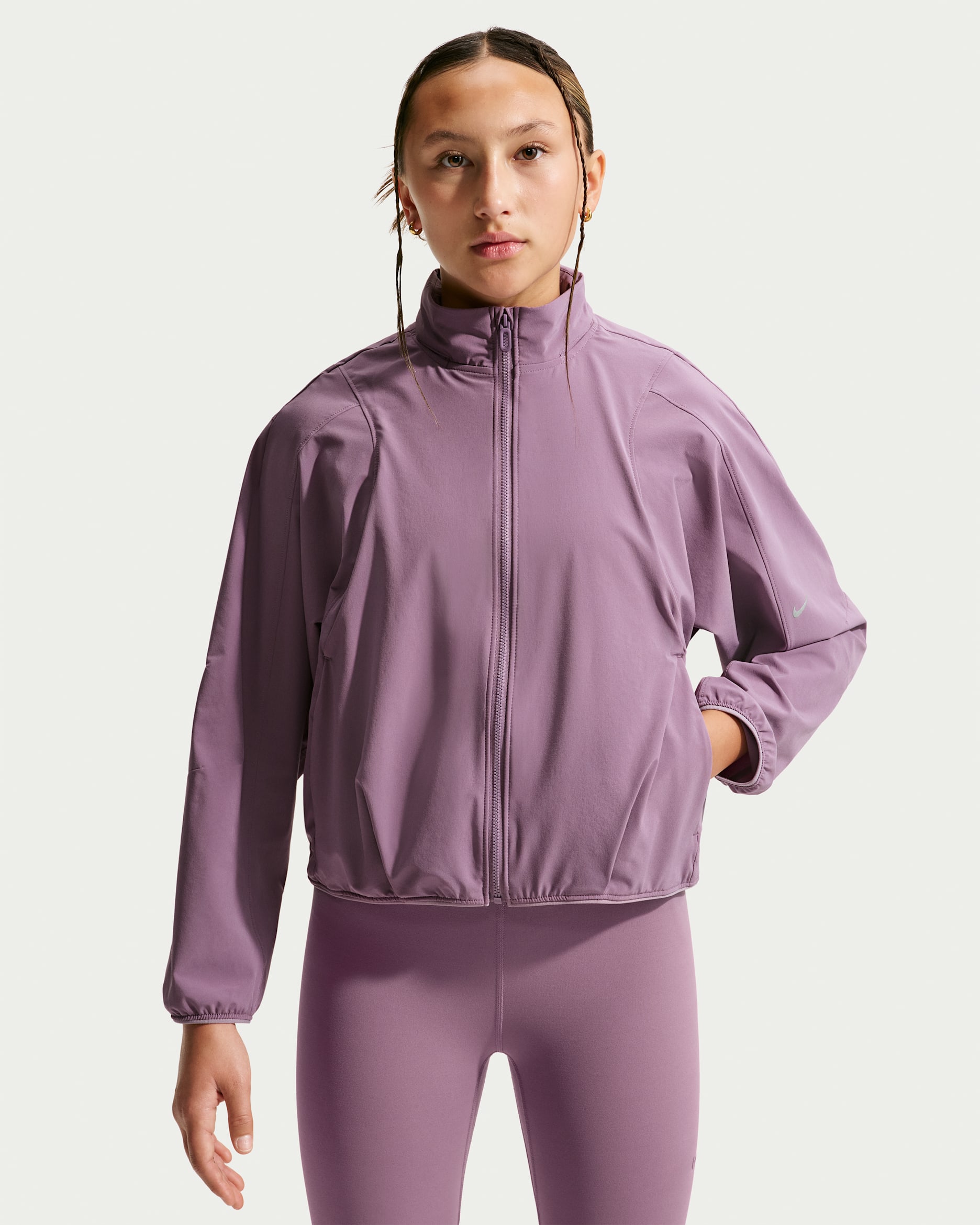 Nike MAVN Girls' Water-Repellent UV Woven Jacket - Violet Dust