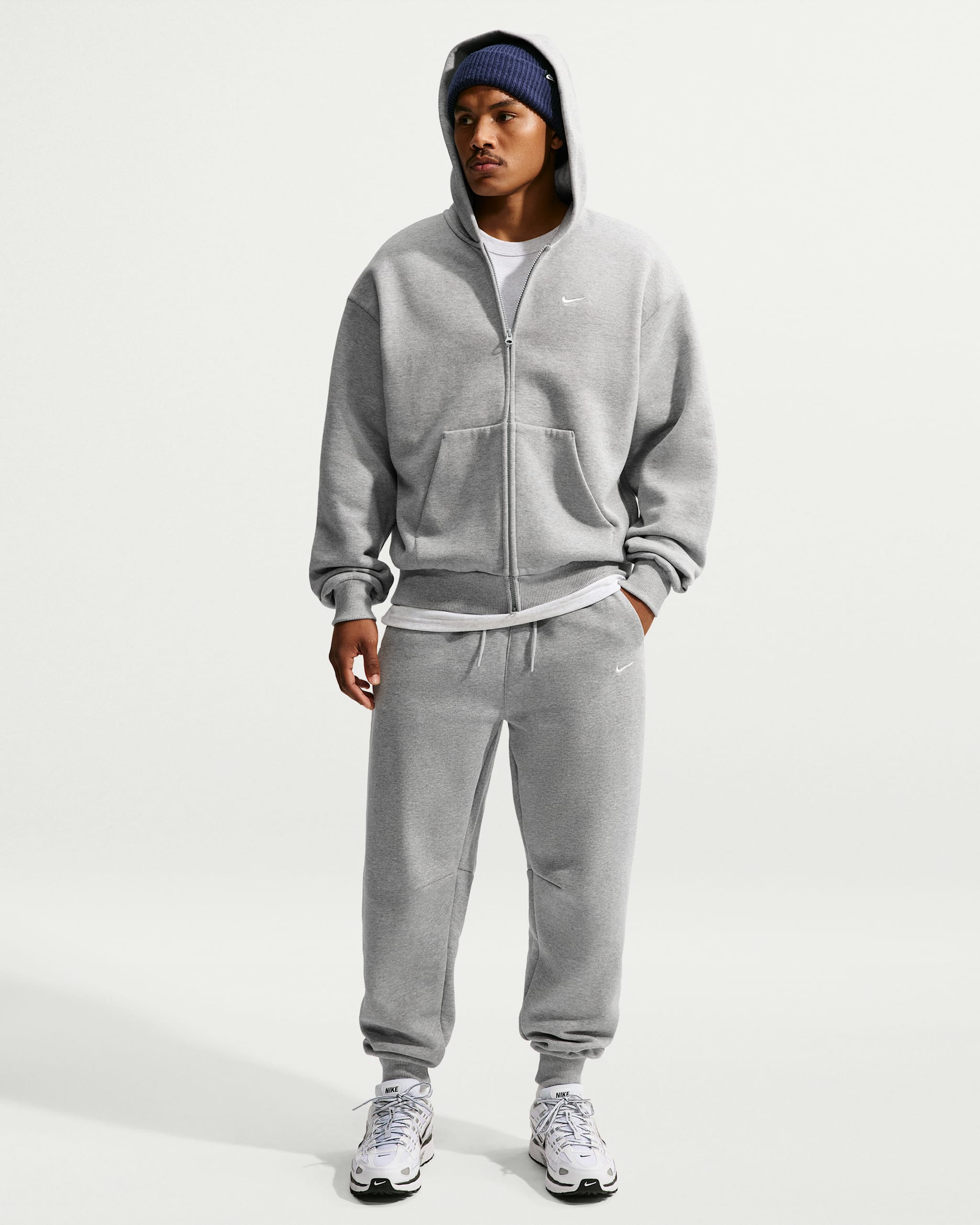 Pantaloni jogger Nike Solo Fleece – Uomo - Dark Grey Heather/Sail