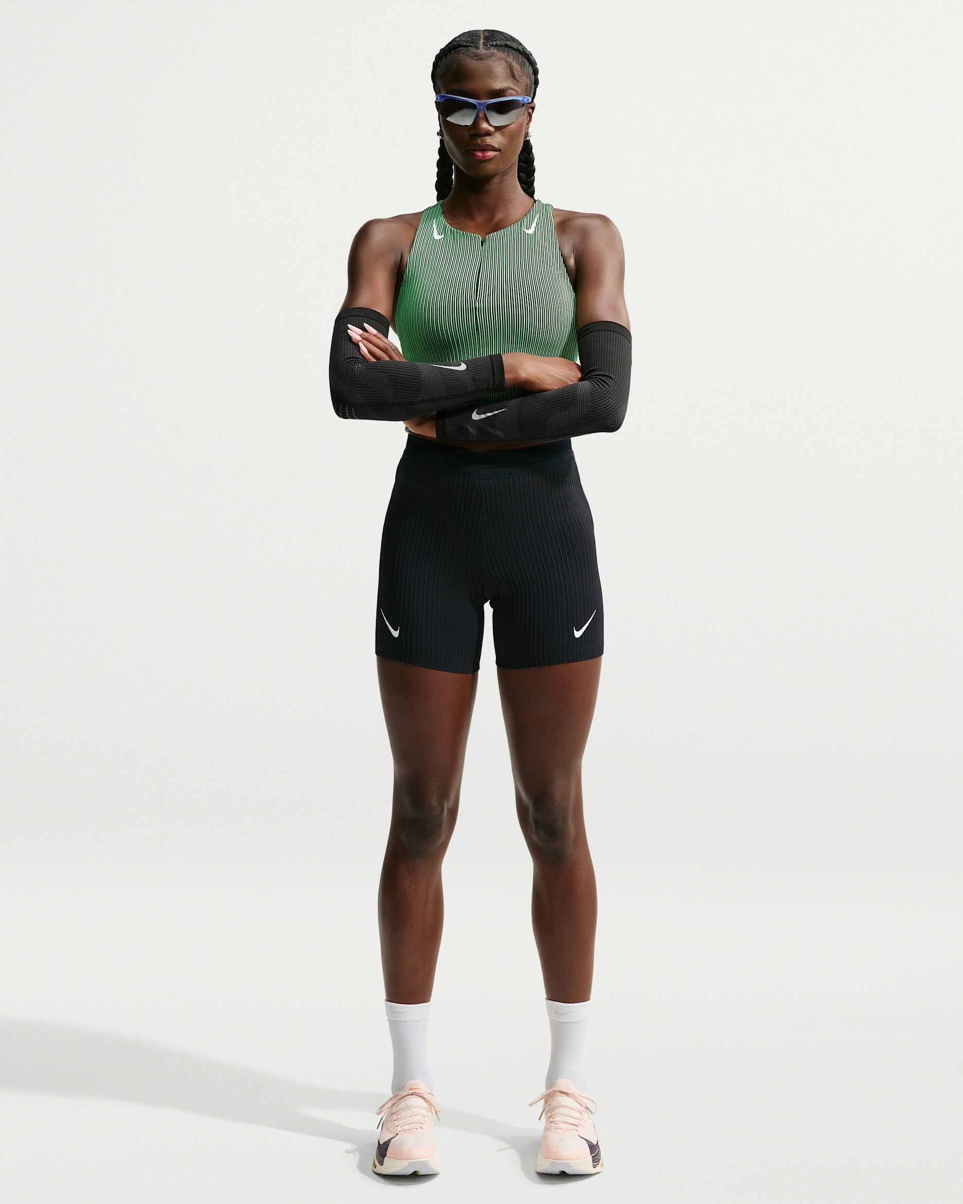 Nike AeroSwift Women's Dri-FIT ADV Tight Running Shorts - Black/Black/White/White