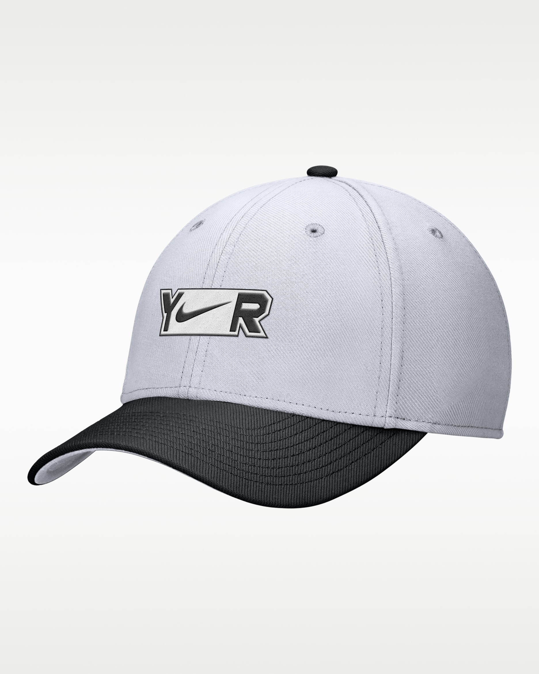 Gorra Dri-FIT SwooshFlex Nike Rise College (Yardrunners) - Blanco