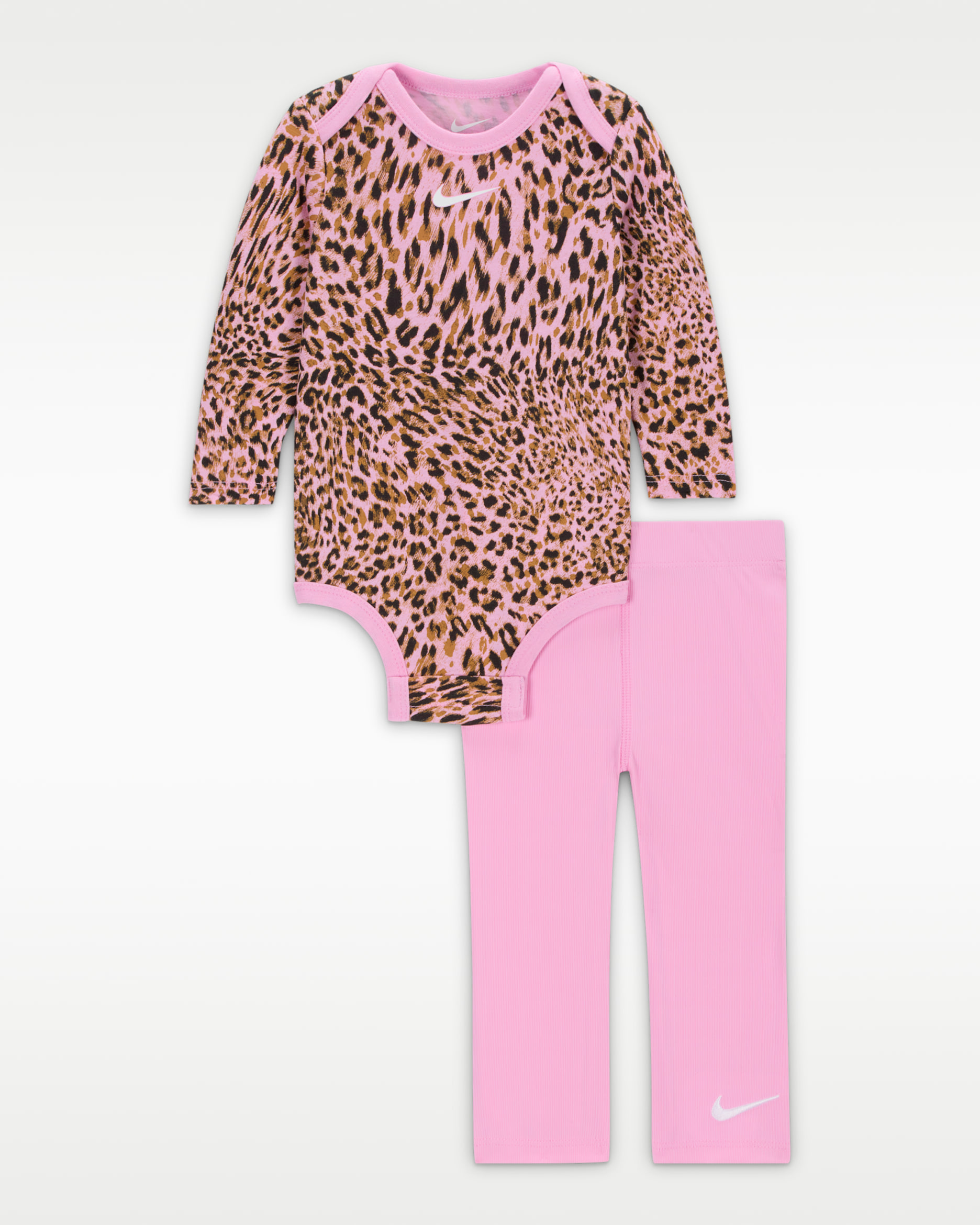 Conjunto de body y leggings acampanados para bebé (0 a 6 meses) Nike - Rosa amanecer