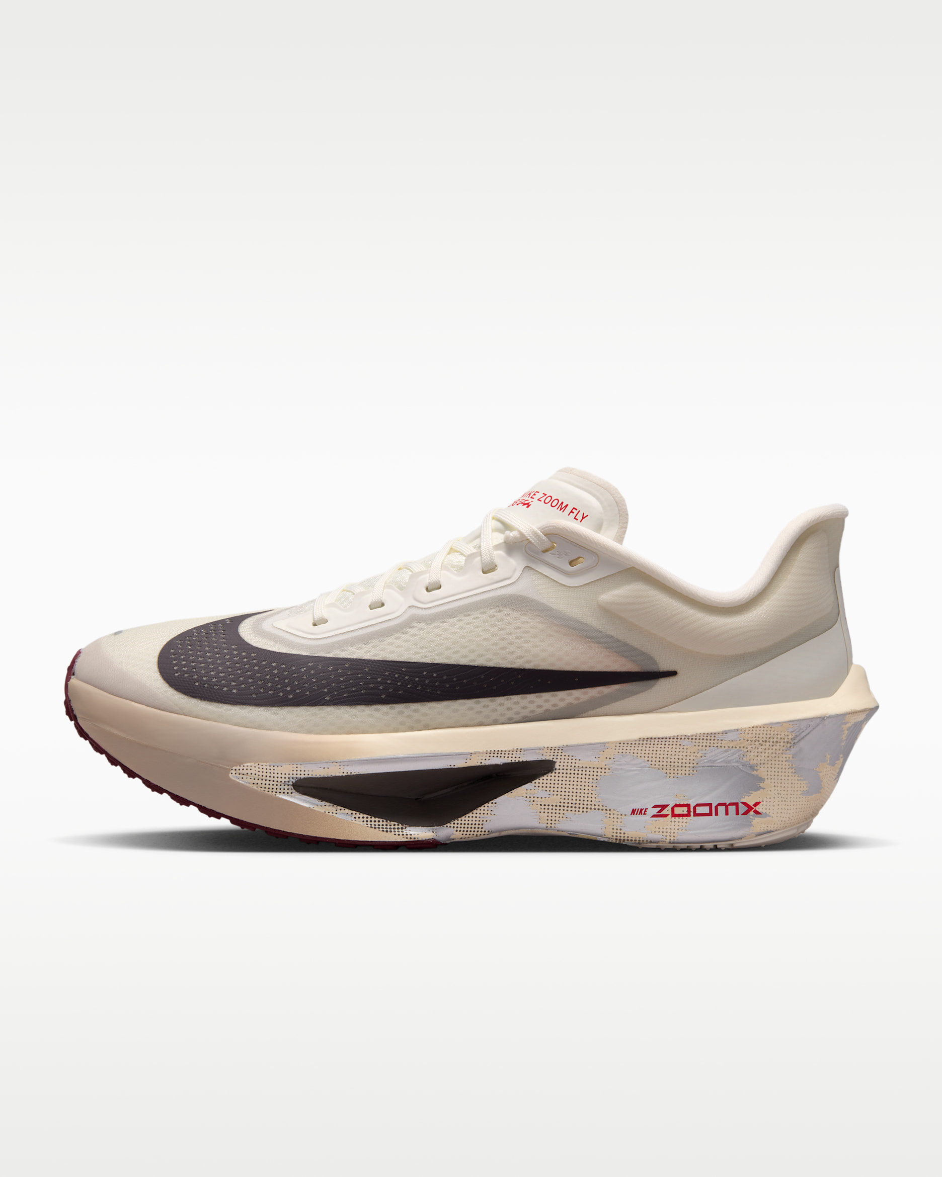 Nike Zoom Fly 6 Men's Road Racing Shoes - Sail/Moon Particle/Phantom/University Red
