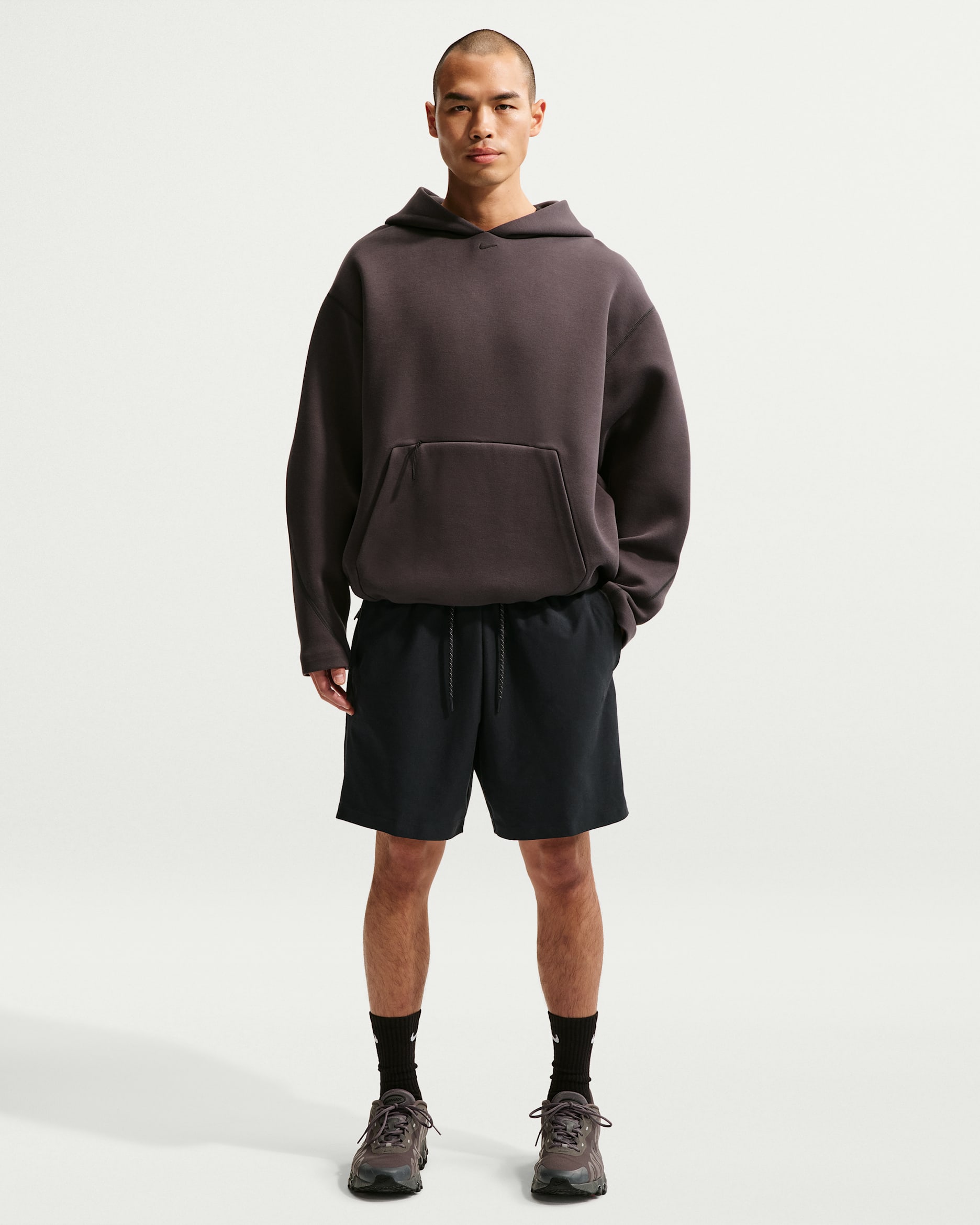 나이키 테크 남성 드라이 핏 쇼리 니트 쇼츠 - 블랙/블랙