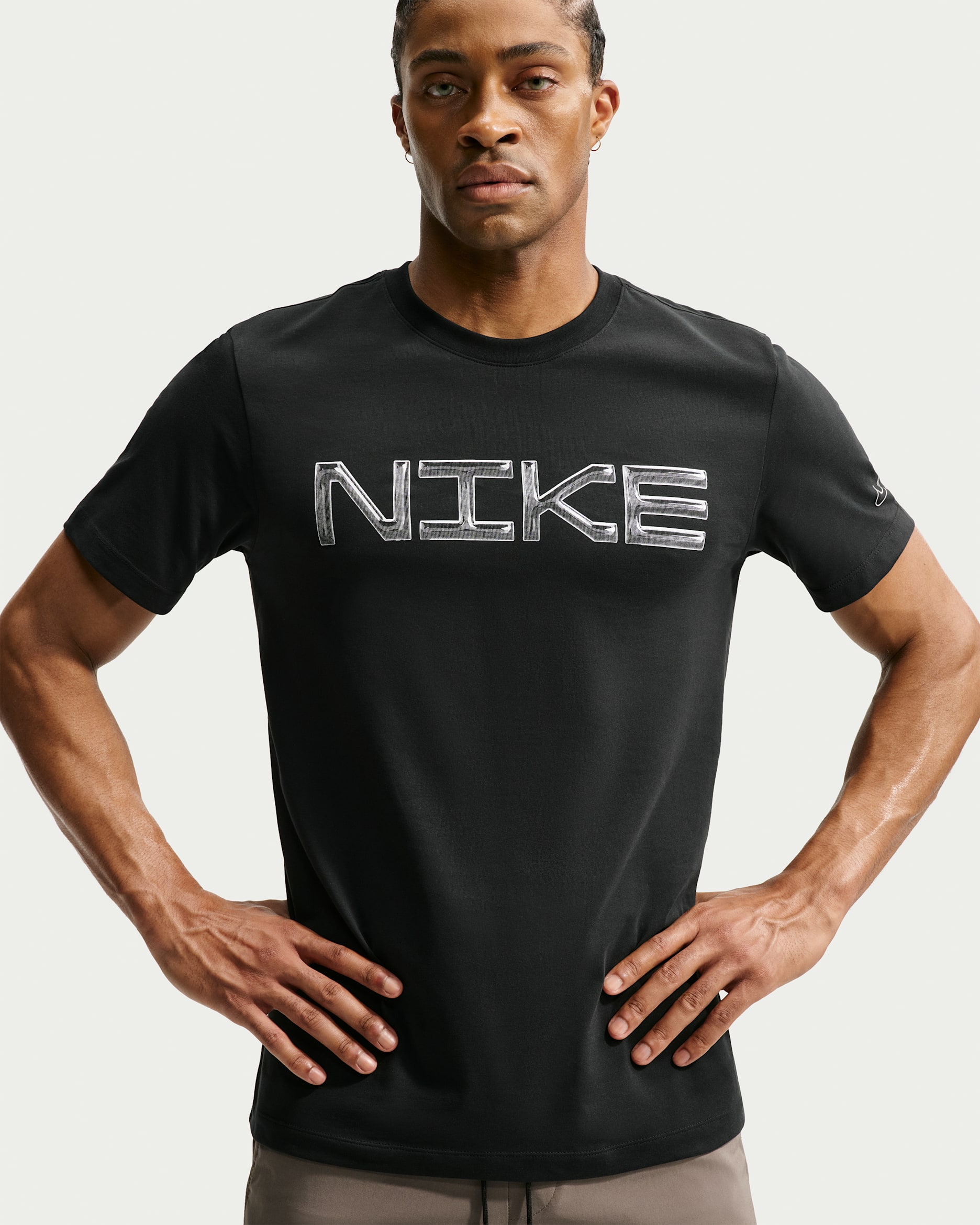 Playera de entrenamiento Dri-FIT para hombre Nike - Negro/Blanco