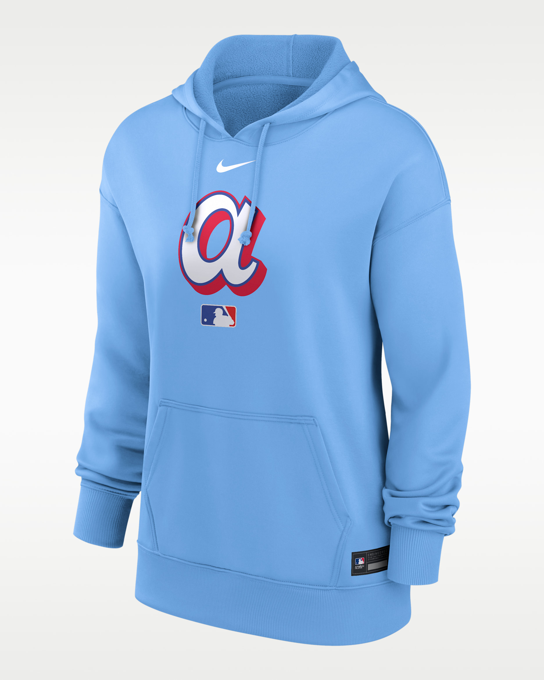 Atlanta Braves Authentic Collection City Connect Women's Nike Therma MLB Pullover Hoodie - Powder Blue
