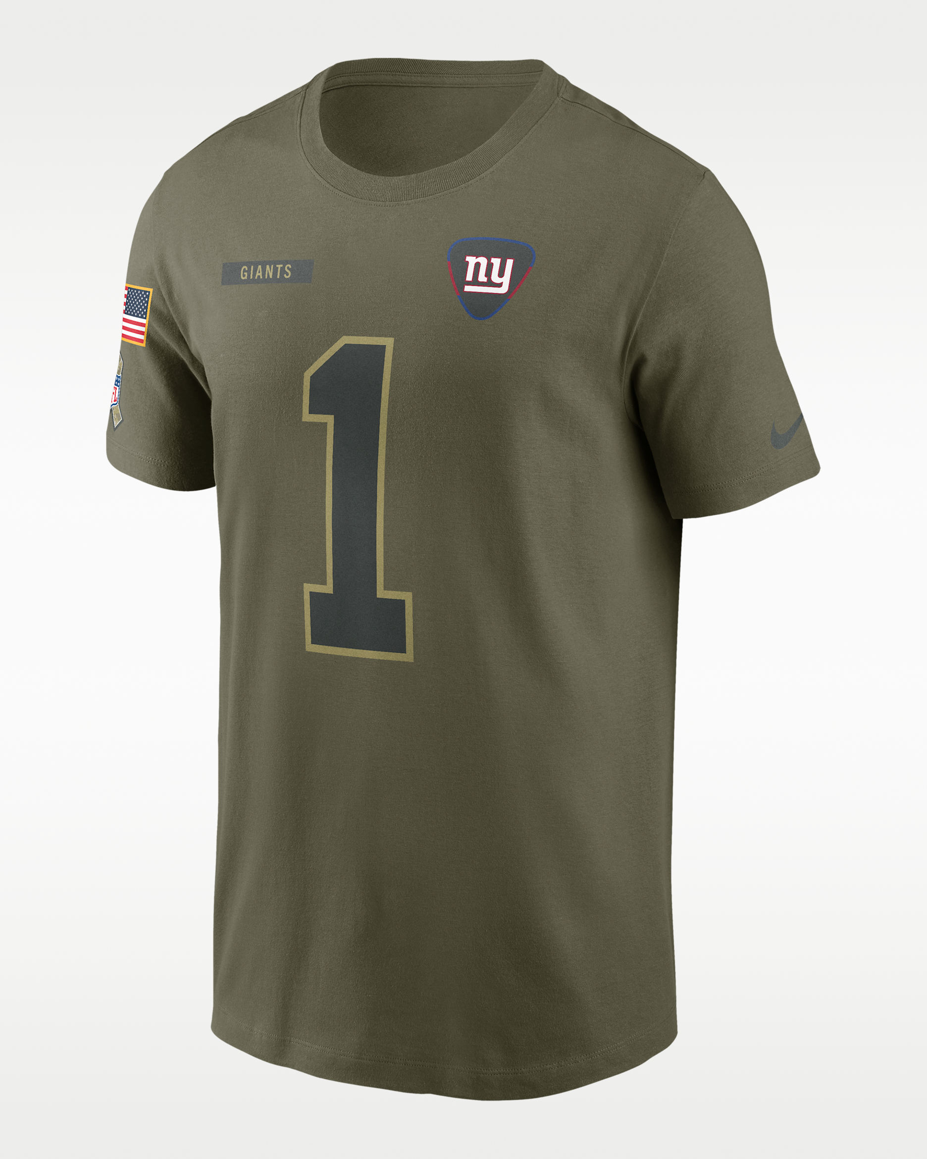 Malik Nabers New York Giants Salute To Service Men’s Nike NFL T-Shirt - Olive