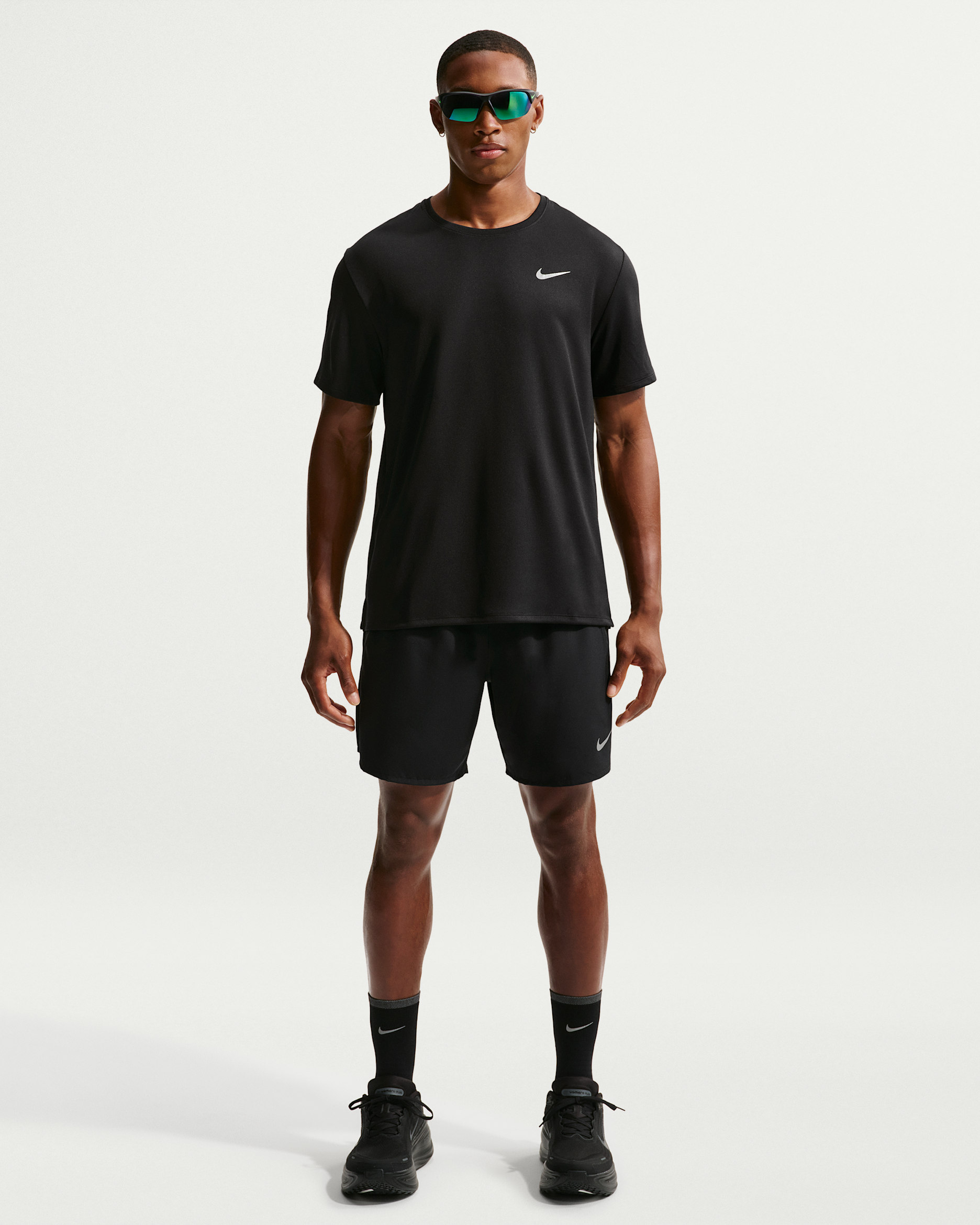 Nike Challenger Men's Dri-FIT 18cm (approx.) Brief-Lined Running Shorts - Black/Black/Black