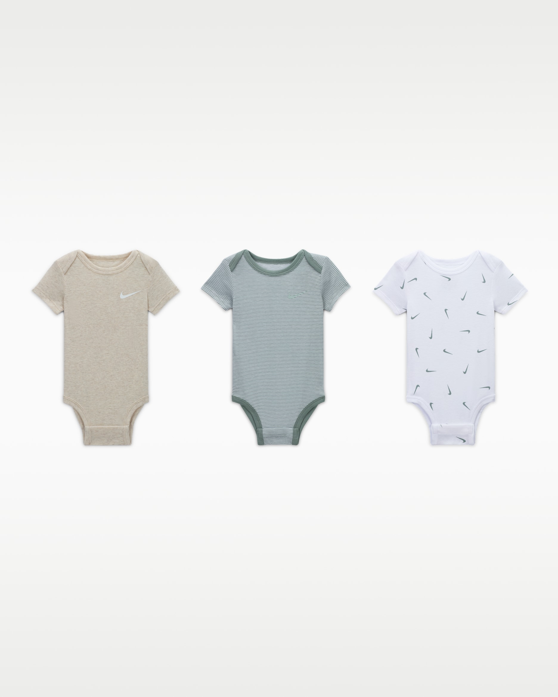 Nike E1D1 Baby Mix and Match Bodysuits (3-Pack) - Multi-Color/Mica Green