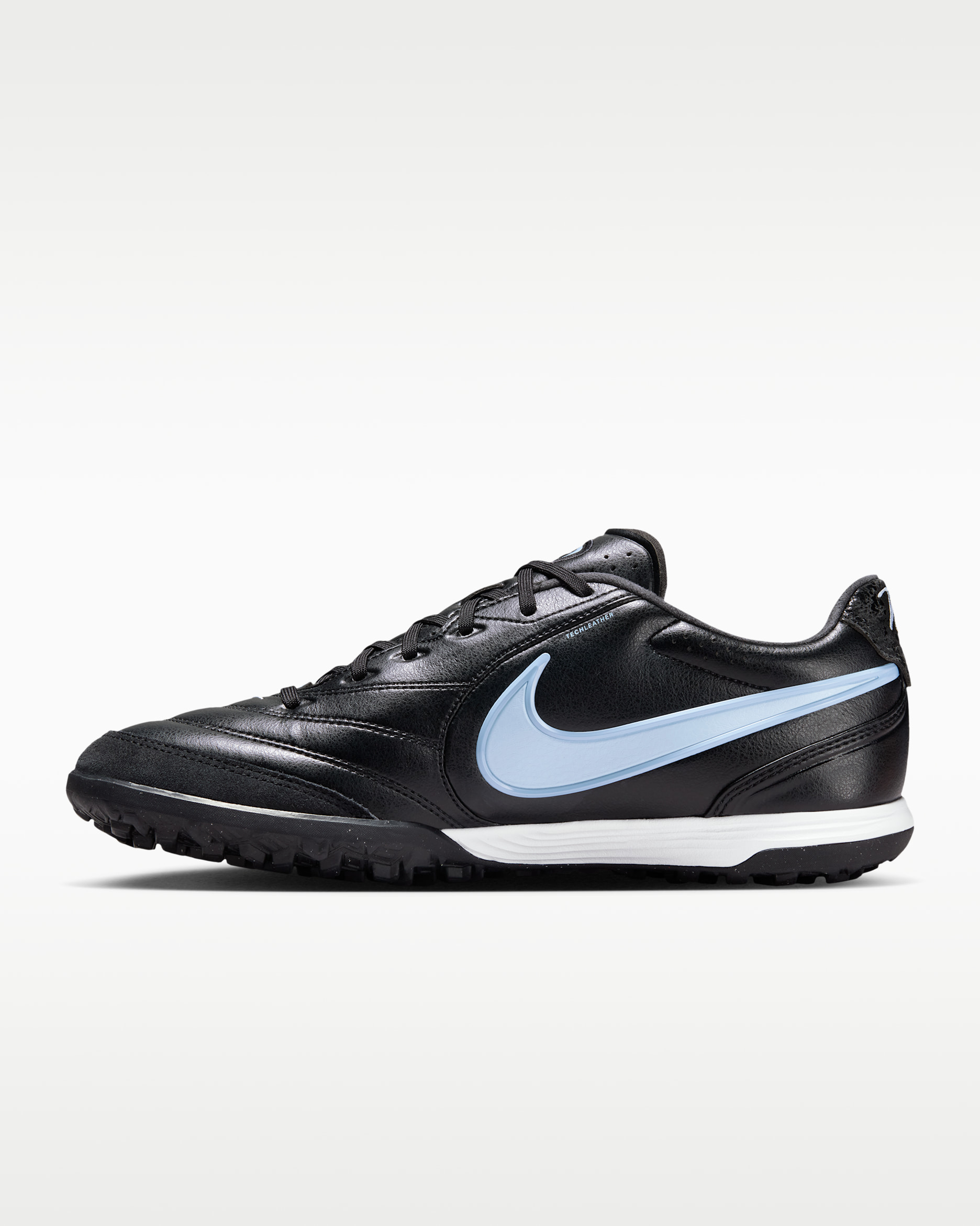 Nike Tiempo Ligera Pro Turf Low-Top Soccer Shoes - Black/Ice Blue/Obsidian
