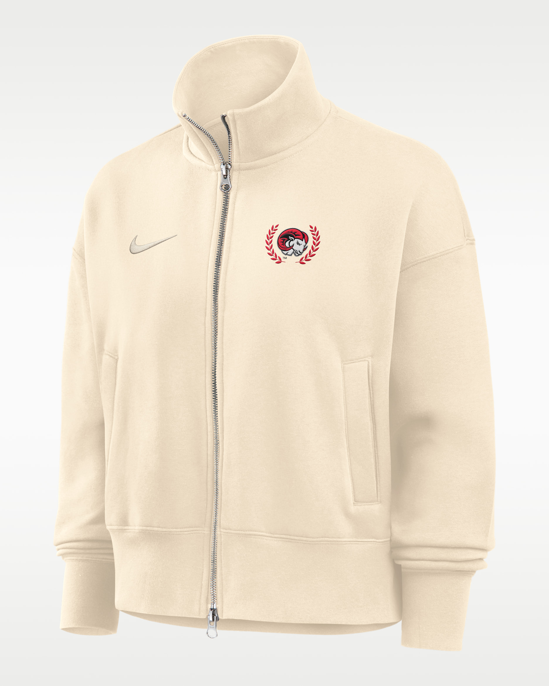 Nike College (Winston-Salem State) Women's Nike Phoenix Fleece Track Jacket - Natural