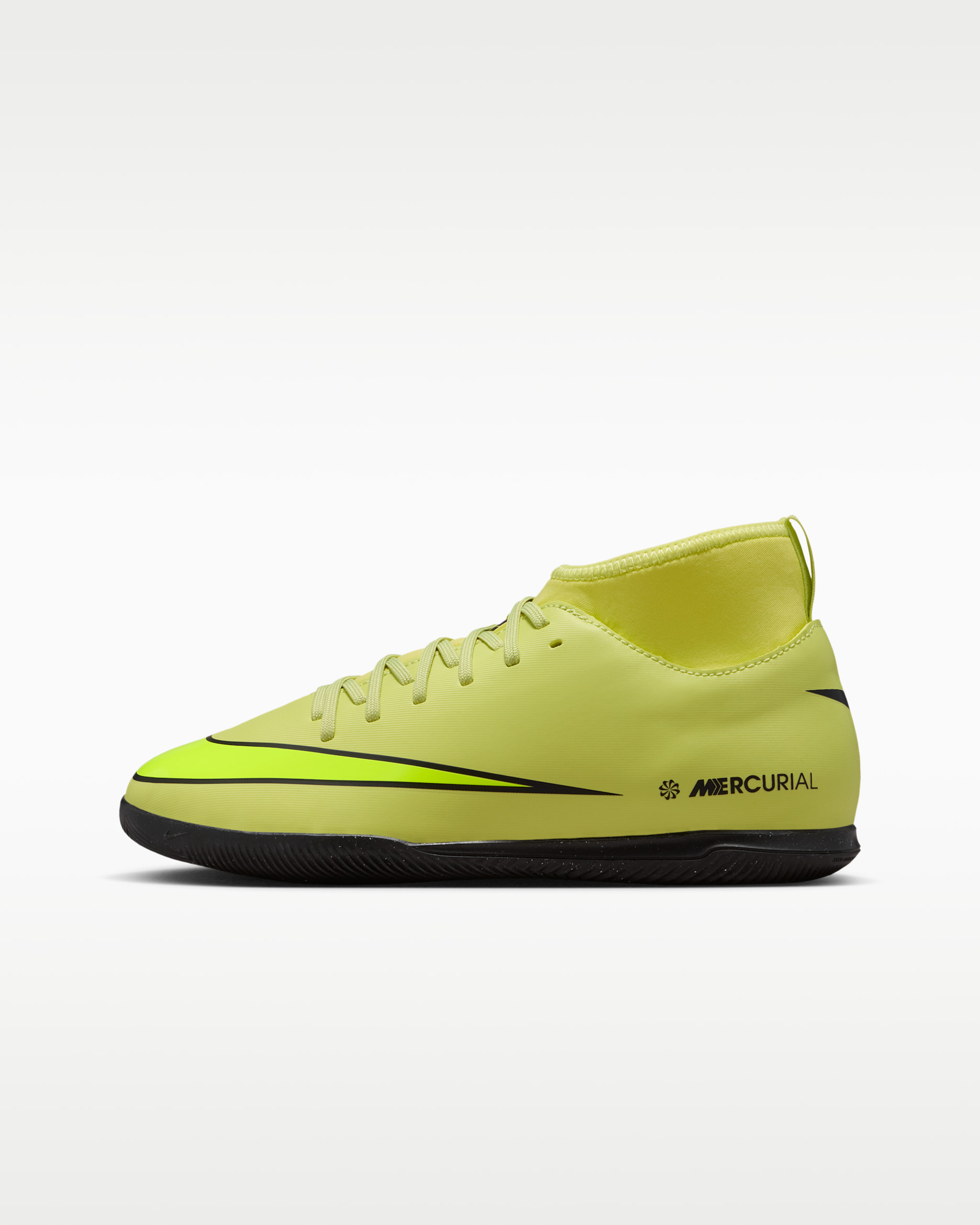Nike Jr. Mercurial Superfly 10 Club Younger/Older Kids' IC High-Top Football Shoes - Limelight/Hyper Crimson/Volt