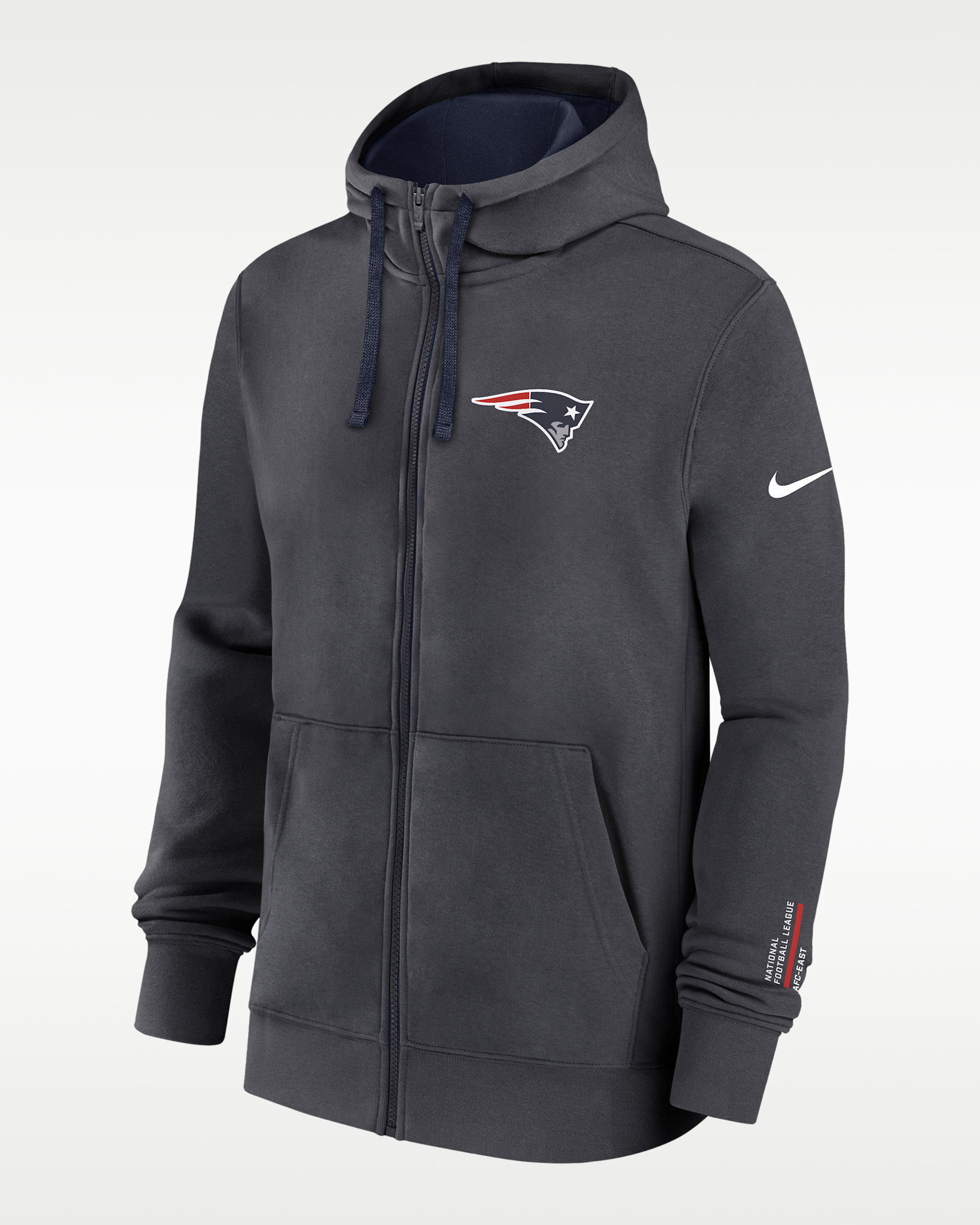 New England Patriots Playbook Page Club Men's Nike NFL Full-Zip Hoodie - Anthracite