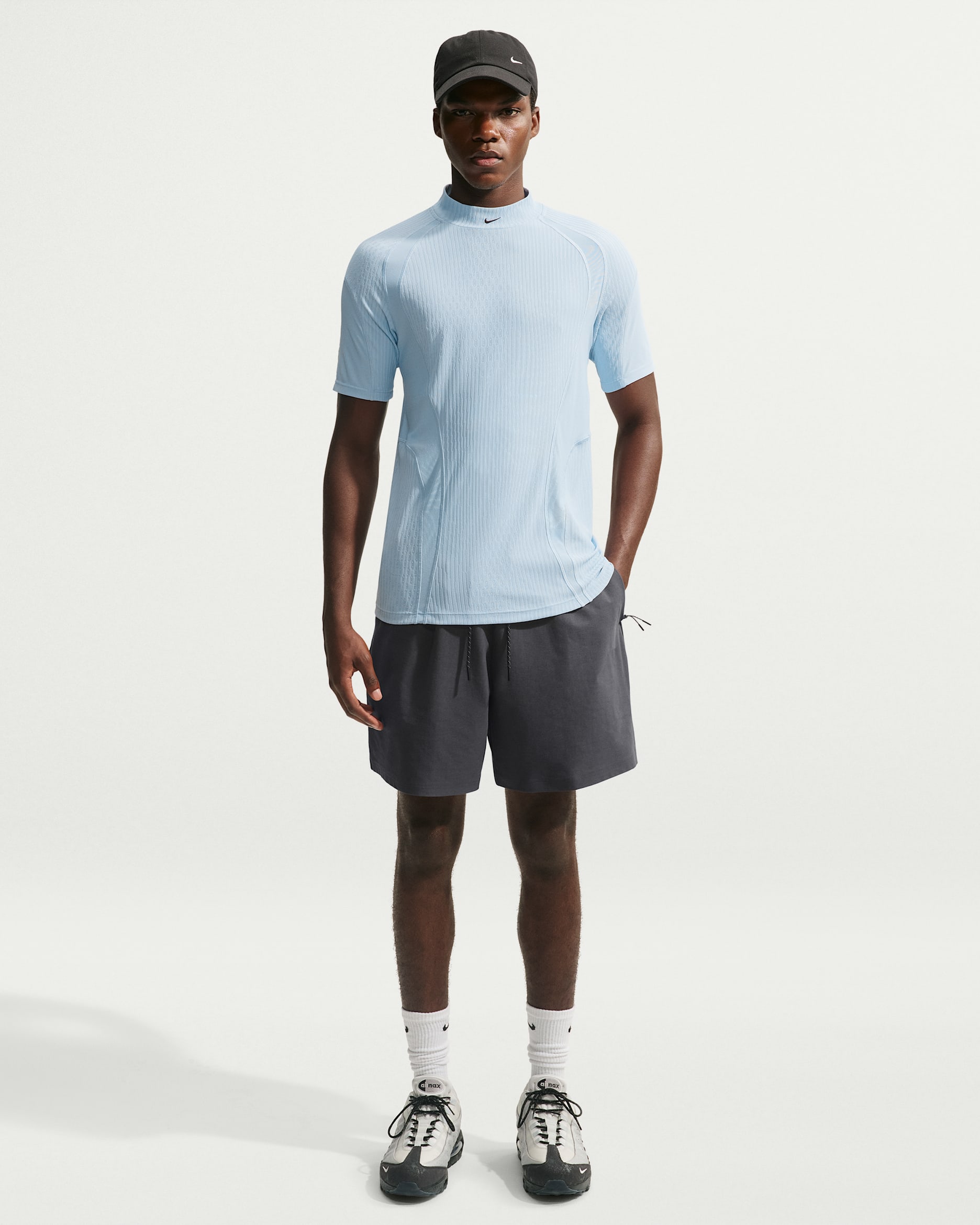 Maskinstrikkede Nike Tech Dri-FIT Shori-shorts til mænd - Anthracite/sort
