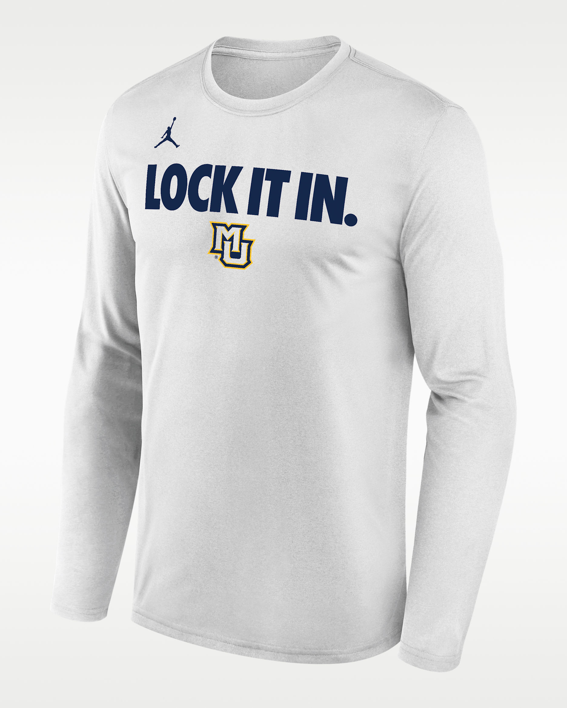 Marquette 2026 On-Court Bench Men's Nike Dri-FIT College Long-Sleeve T-Shirt - White