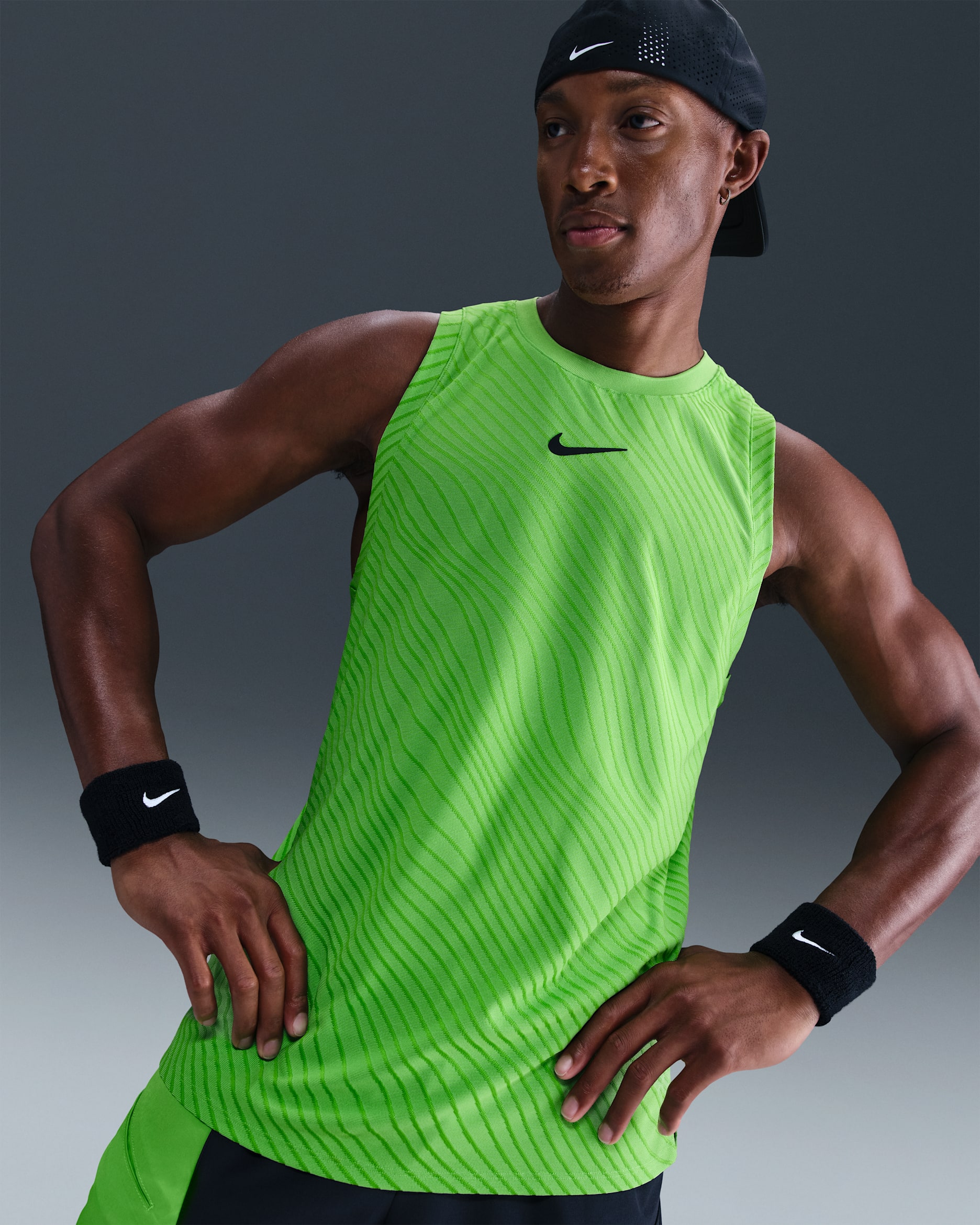 NikeCourt Slam Men's Dri-FIT ADV Tank Top - Mean Green/Black