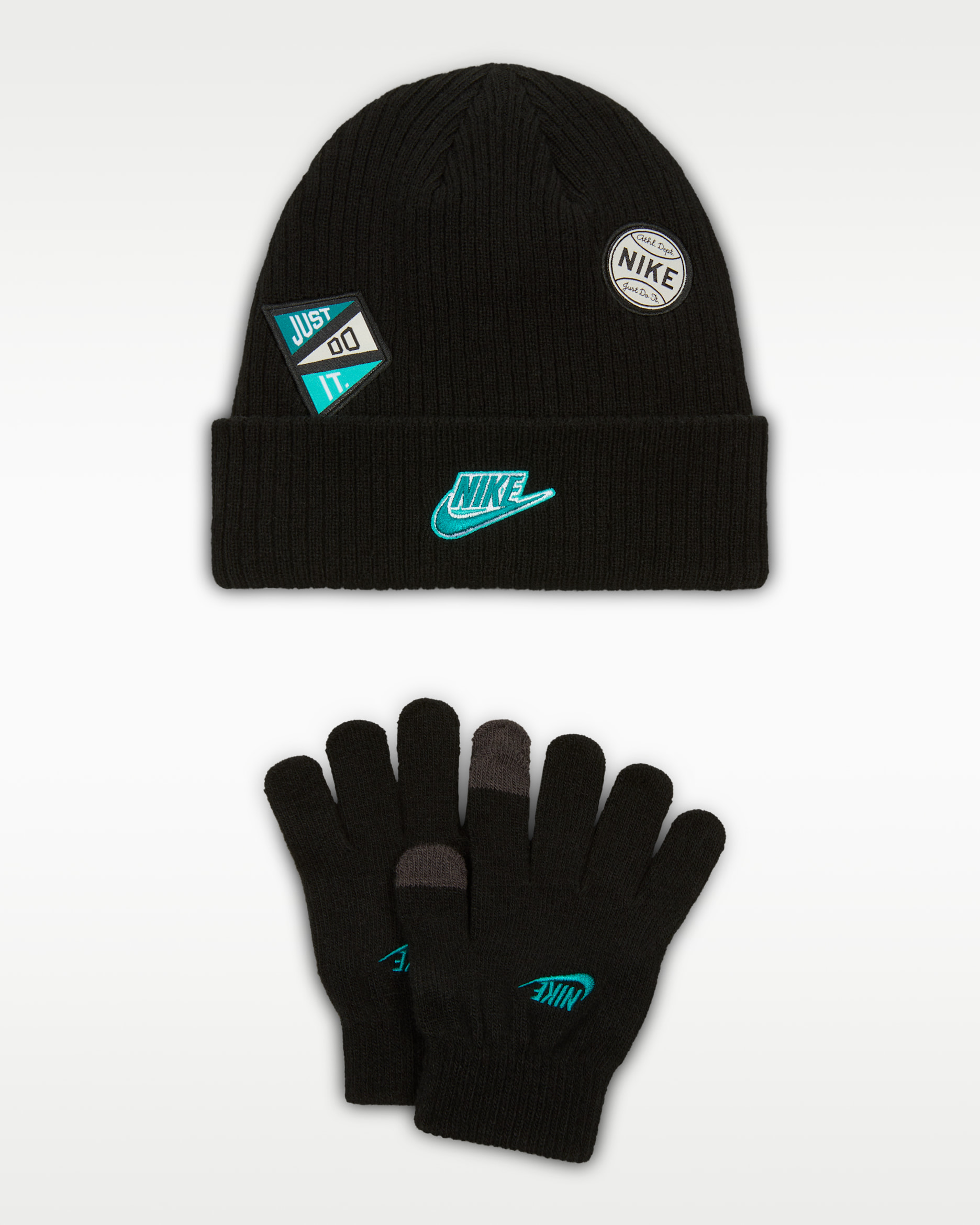 Conjunto Peak de 2 piezas de gorro multideporte para niños talla grande Nike - Negro