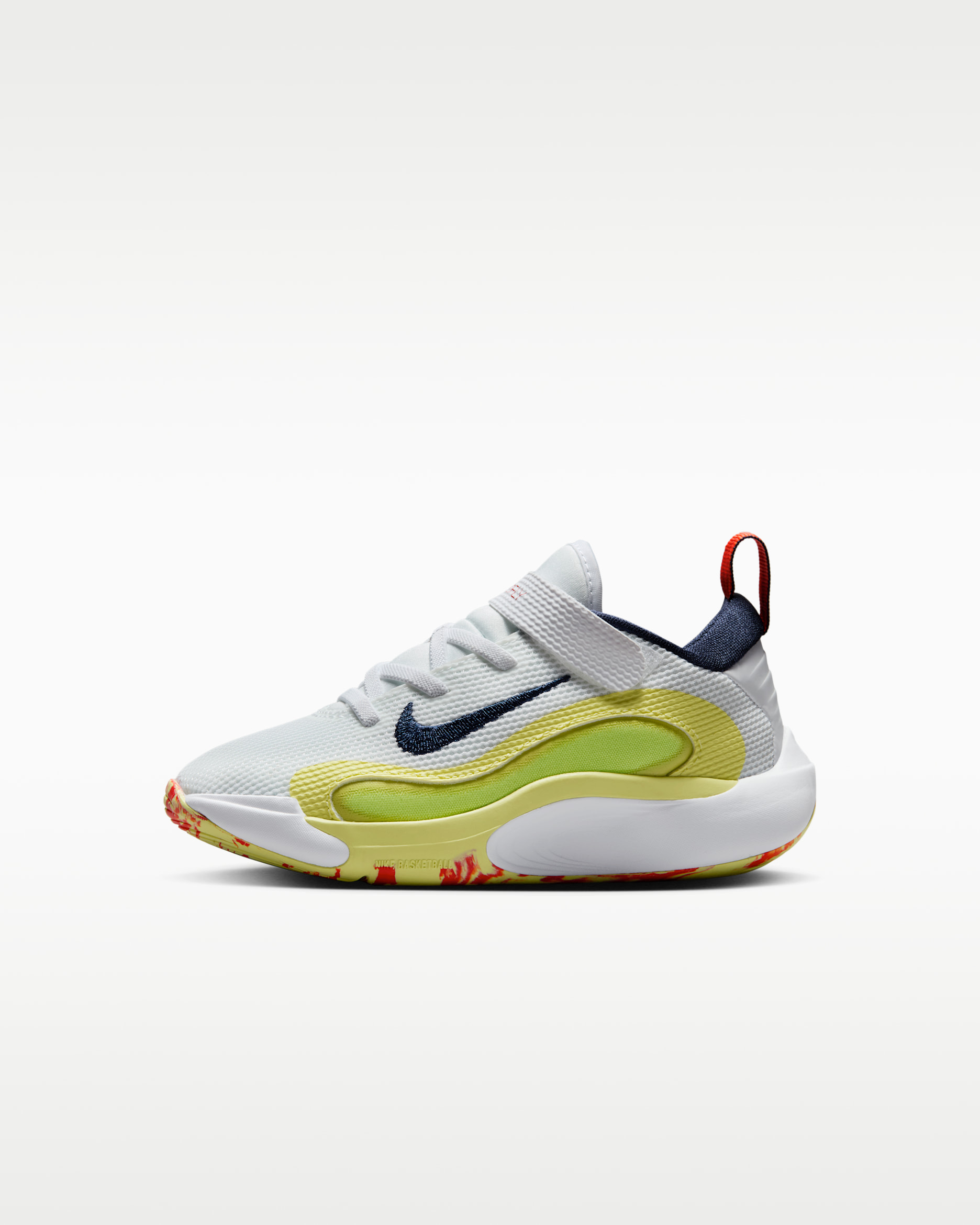 Nike IsoFly Younger Kids' Shoes - White/Limelight/Light Lemon Twist/Midnight Navy