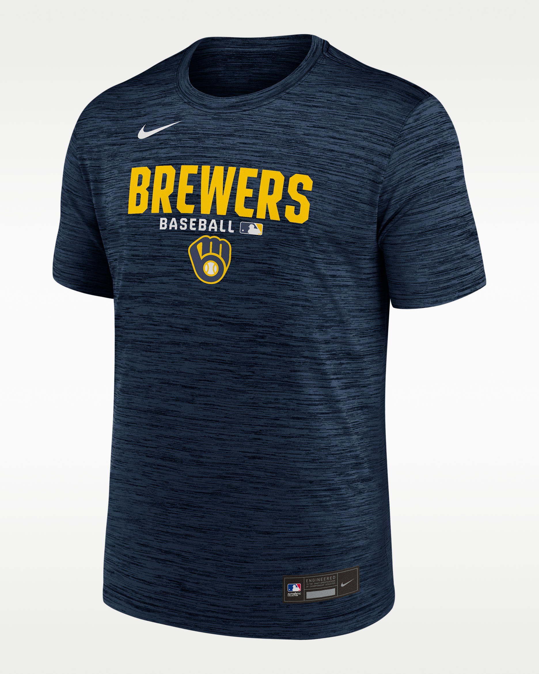 Playera Nike Dri-FIT de la MLB para hombre Milwaukee Brewers Authentic Collection - Azul marino