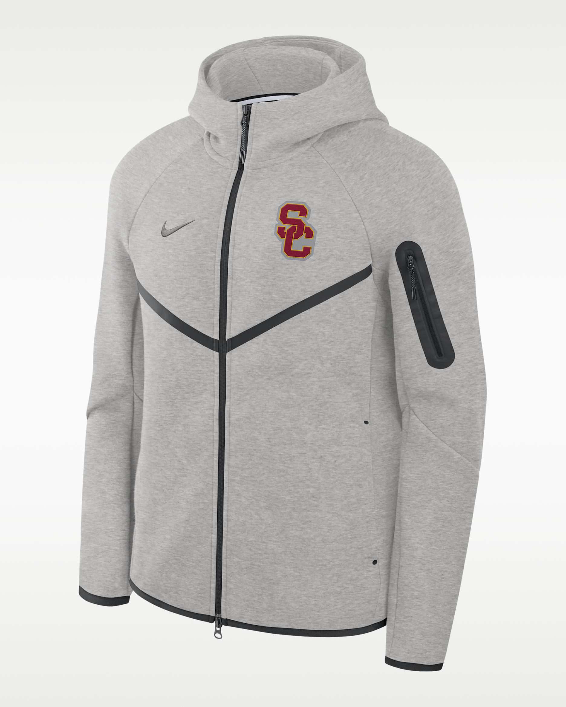 USC Tech Fleece Windrunner Men's Nike College Full-Zip Hooded Jacket - Grey