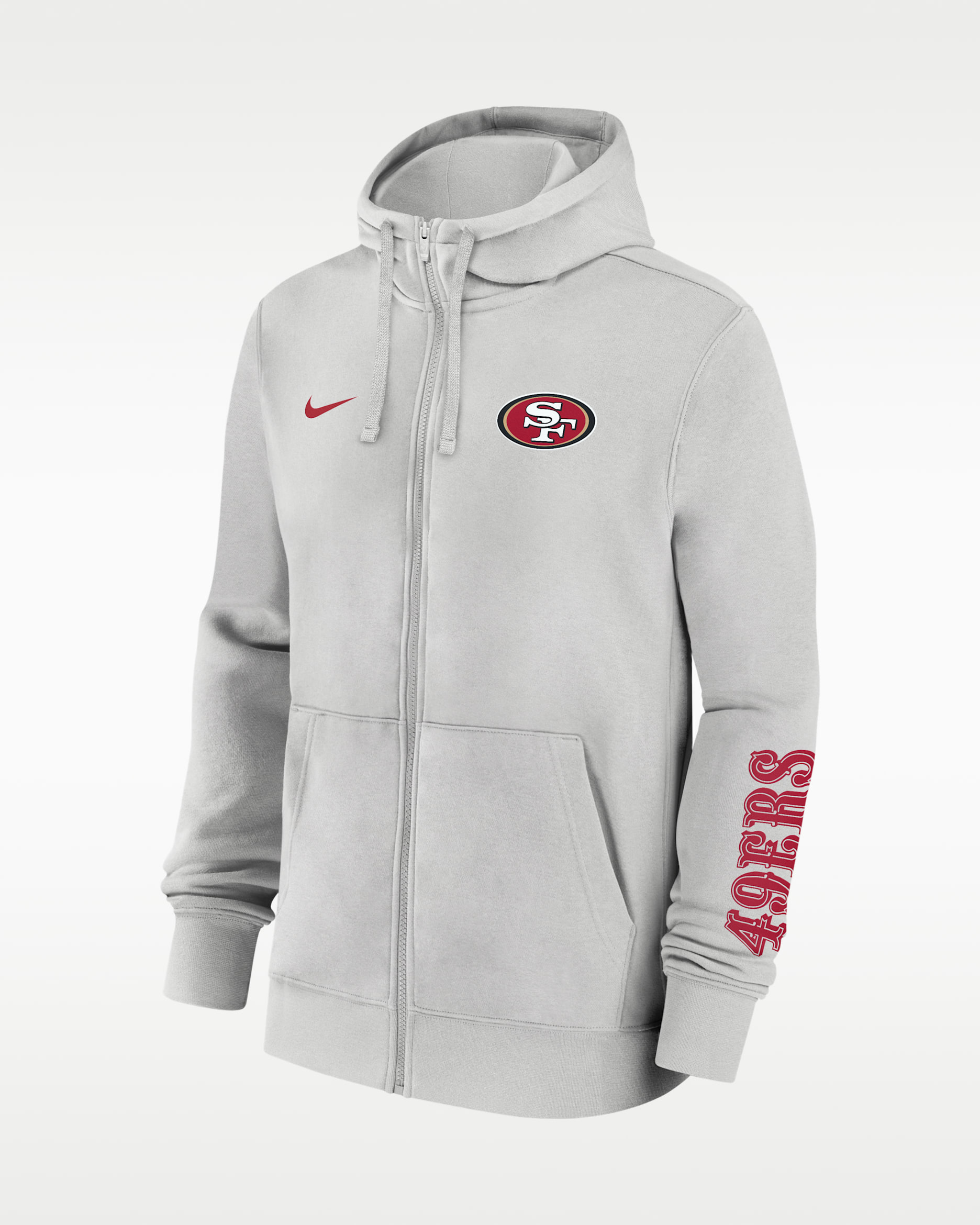 San Francisco 49ers Club Men's Nike NFL Full-Zip Hoodie - Grey