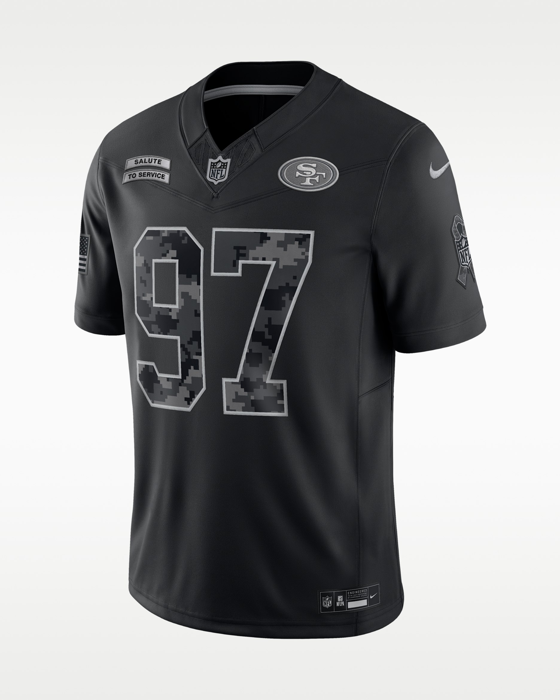 Nick Bosa San Francisco 49ers Salute to Service Men's Nike Dri-FIT NFL Limited Jersey - Black