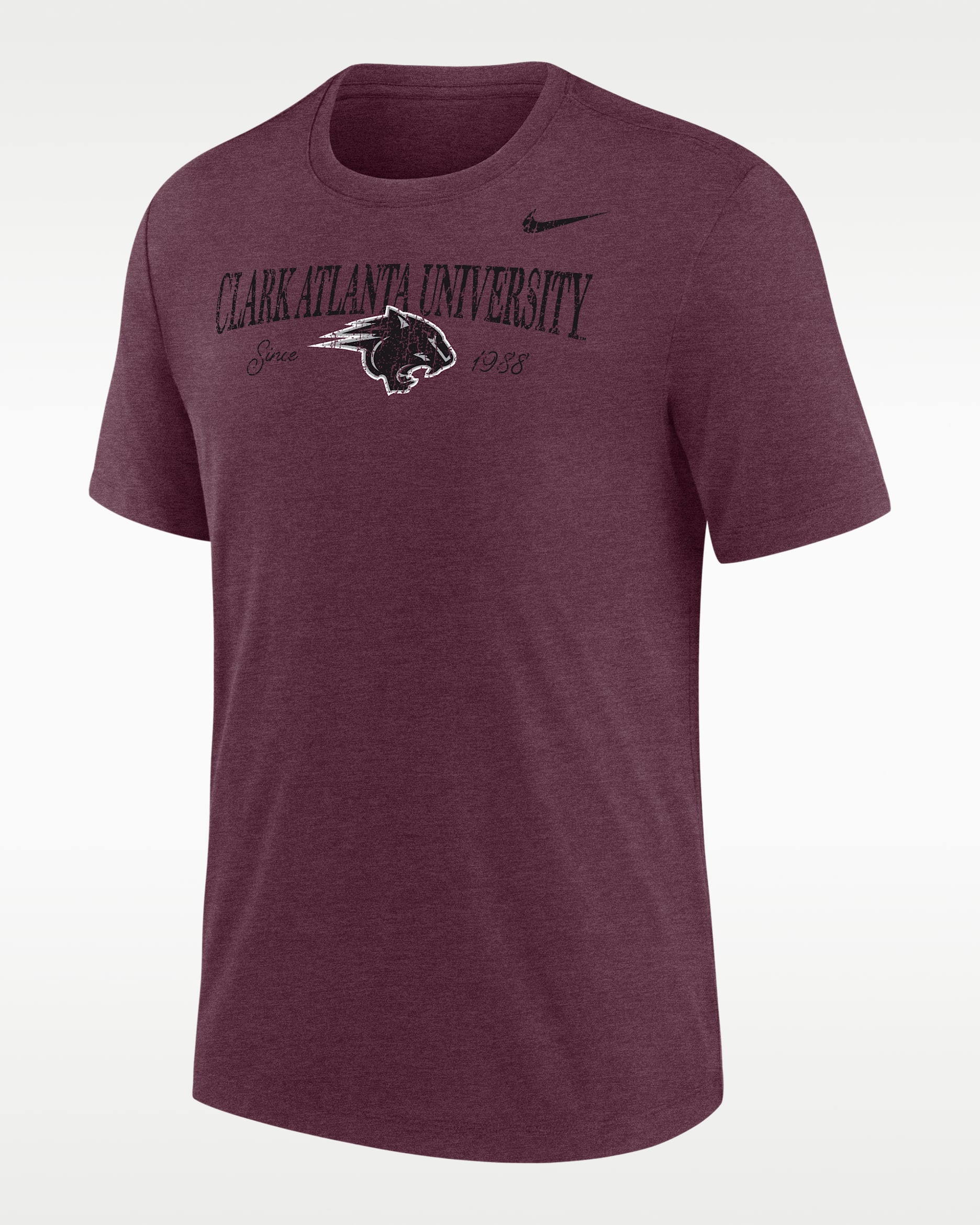 Nike College (Clark Atlanta University) Men's Tri-Blend Short-Sleeve T-Shirt - Deep Maroon Heather