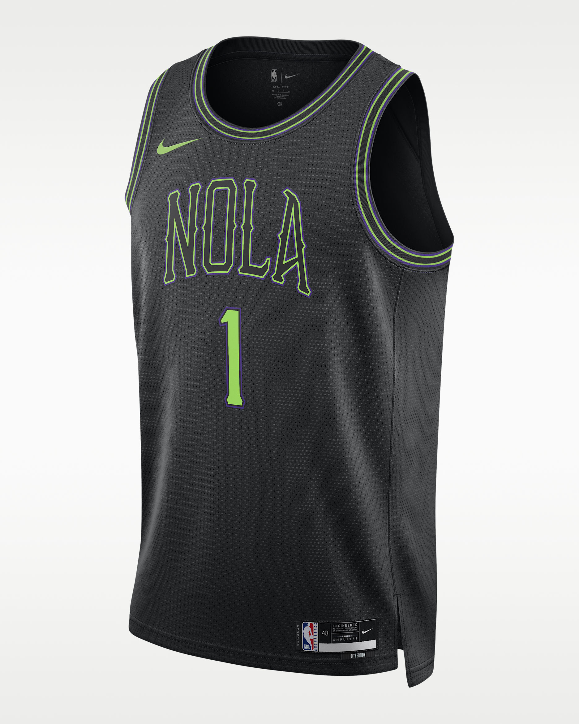 Jersey Nike Dri-FIT Swingman de la NBA para hombre Zion Williamson New Orleans Pelican City Edition 2023/24 - Negro