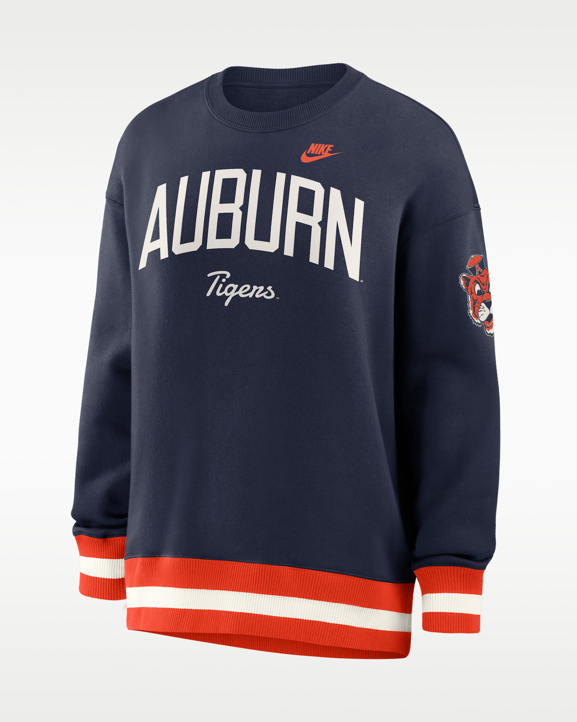Auburn Legacy Women's Nike College Pullover Crew - Navy/Orange