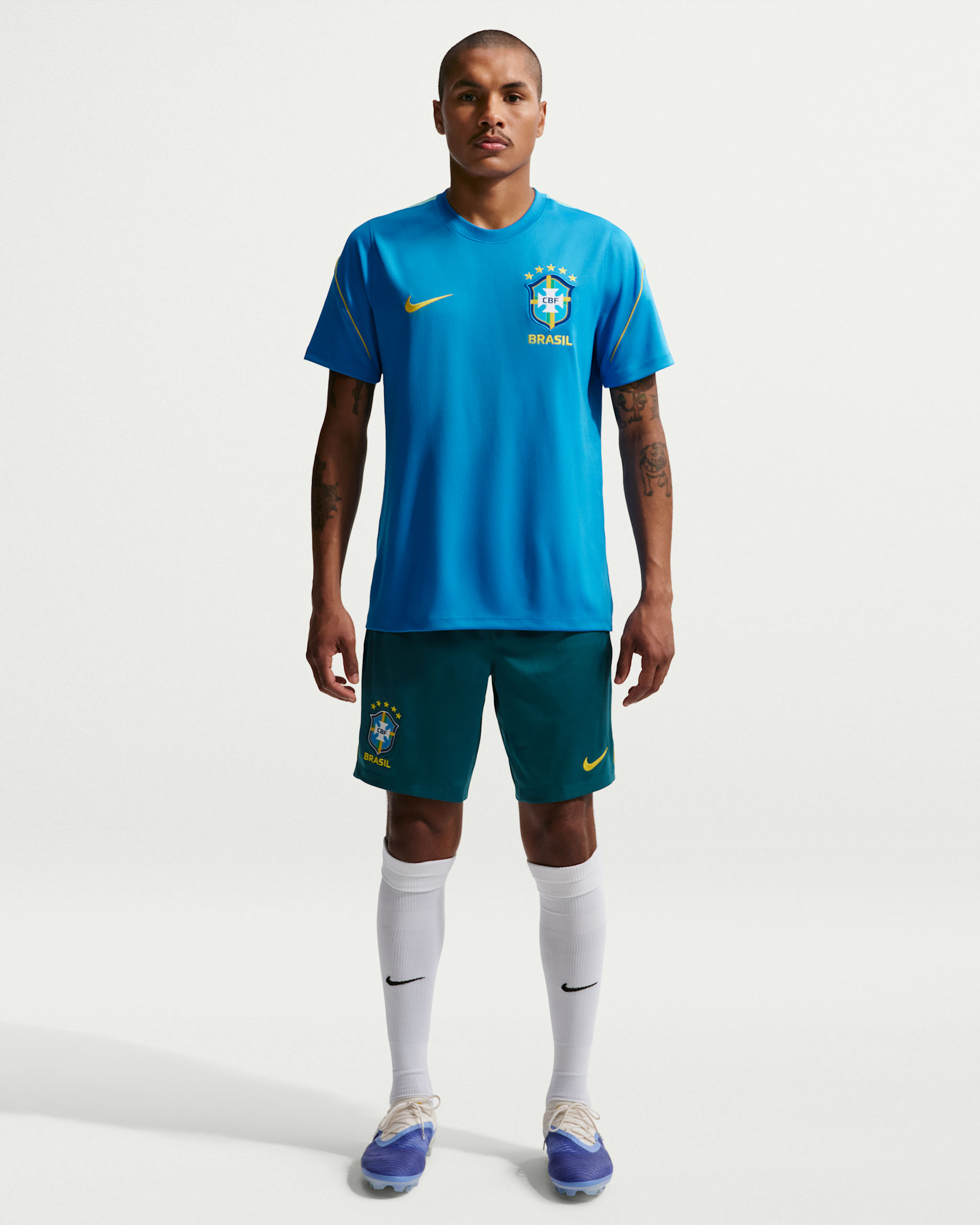 Shorts da calcio in maglia Brasile Strike Nike Dri-FIT – Uomo - Geode Teal/Light Menta/Midwest Gold
