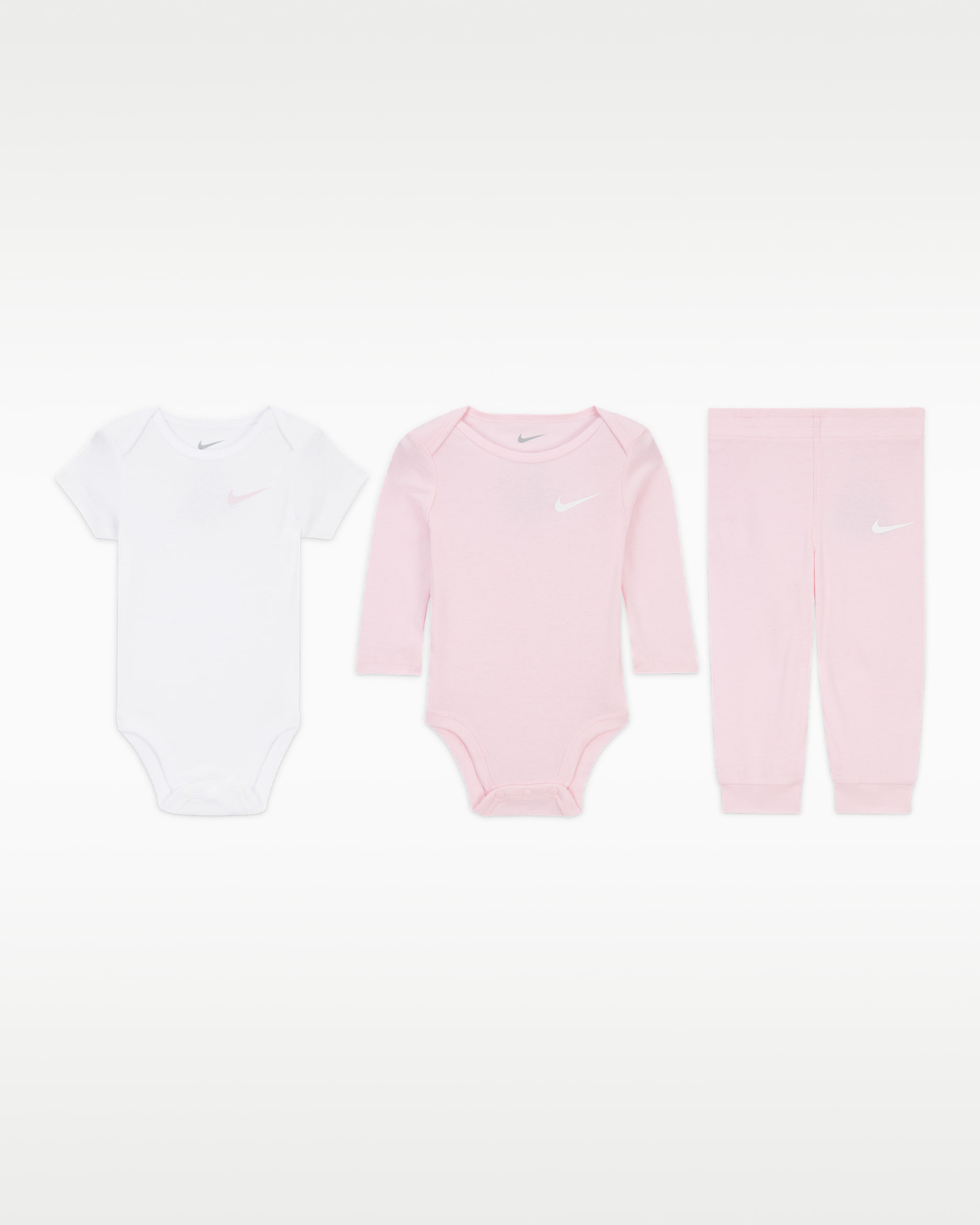 Nike Baby Essentials Baby (0-6M) 3-Piece Bodysuit and Pants Set - Pink Foam