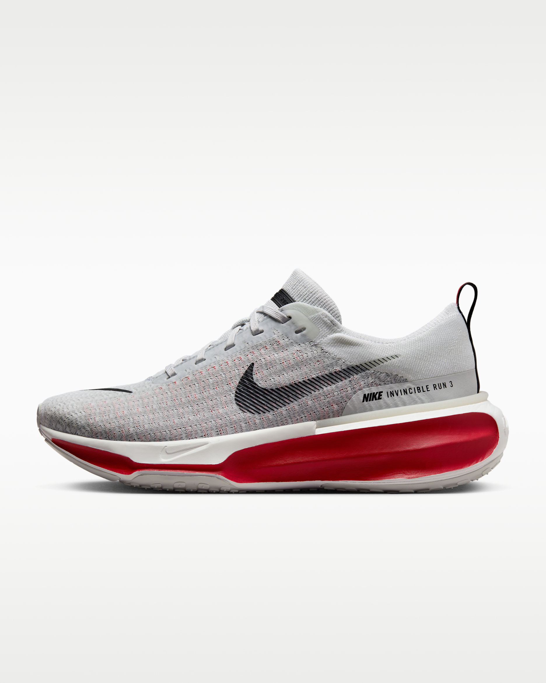 Nike Invincible 3 Men's Road Running Shoes - White/Fire Red/Cement Grey/Black