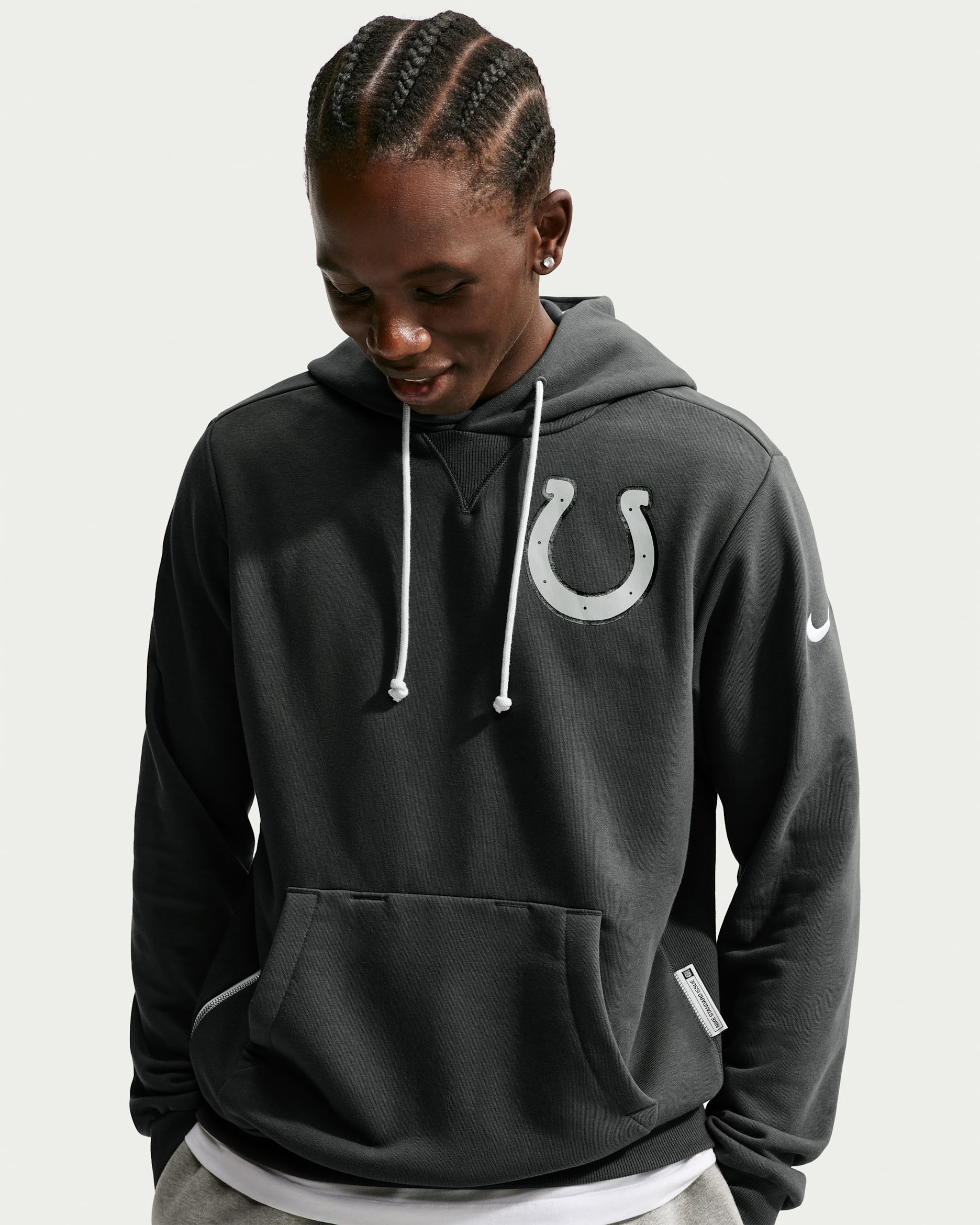 Sudadera con gorro sin cierre Nike Dri-FIT de la NFL para hombre Indianapolis Colts Rivalries Collection Sideline - Antracita