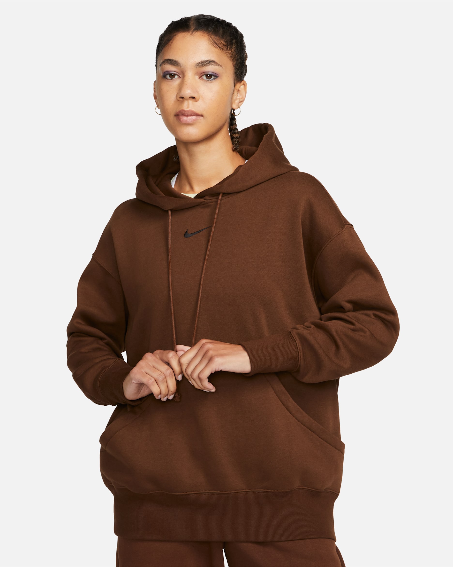 Nike Sportswear Phoenix Fleece Women's Oversized Pullover Hoodie - Cacao Wow/Black