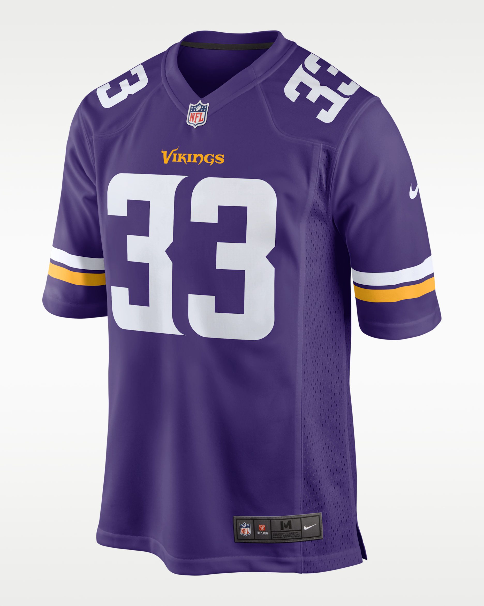 Jersey de fútbol americano Nike de la NFL Game para hombre Aaron Jones Minnesota Vikings - Morado cancha