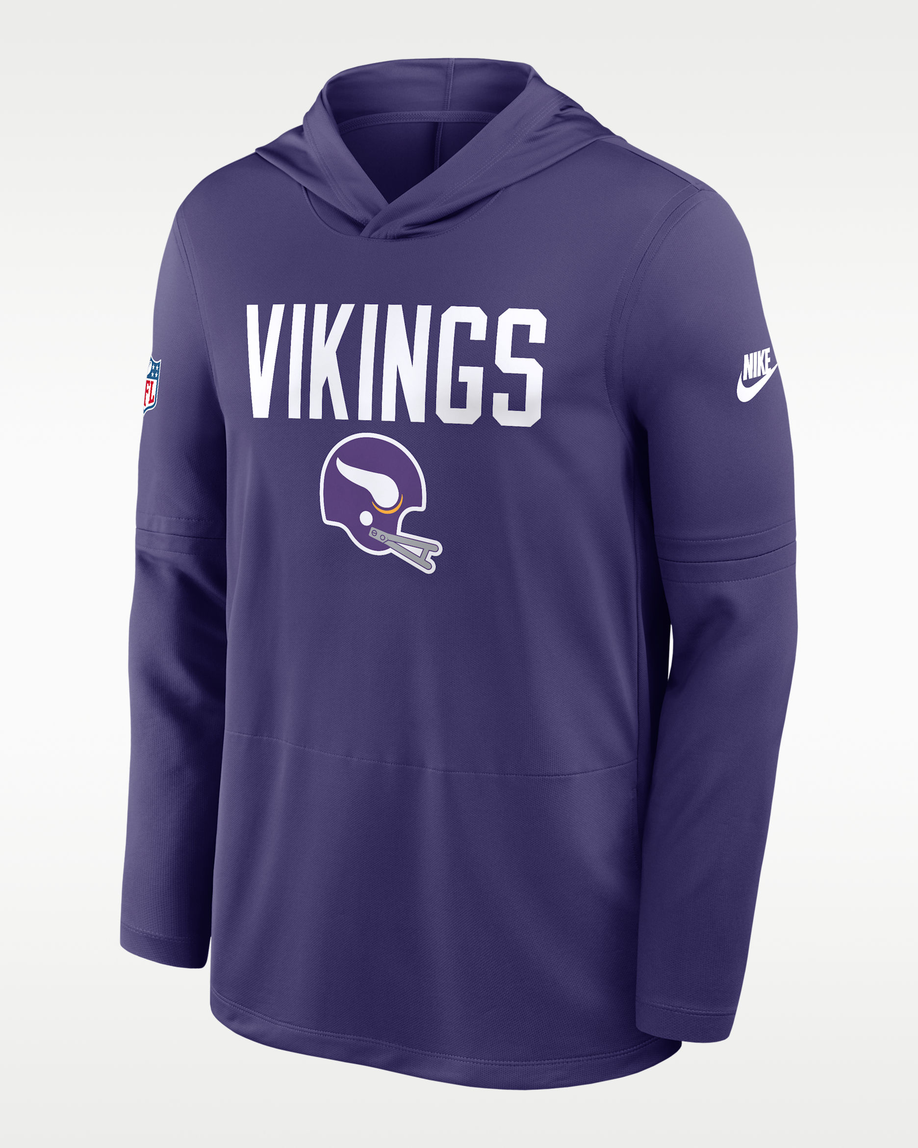 Playera de manga larga Nike Dri-FIT de la NFL con gorro para hombre Minnesota Vikings Pass Accuracy - Morado