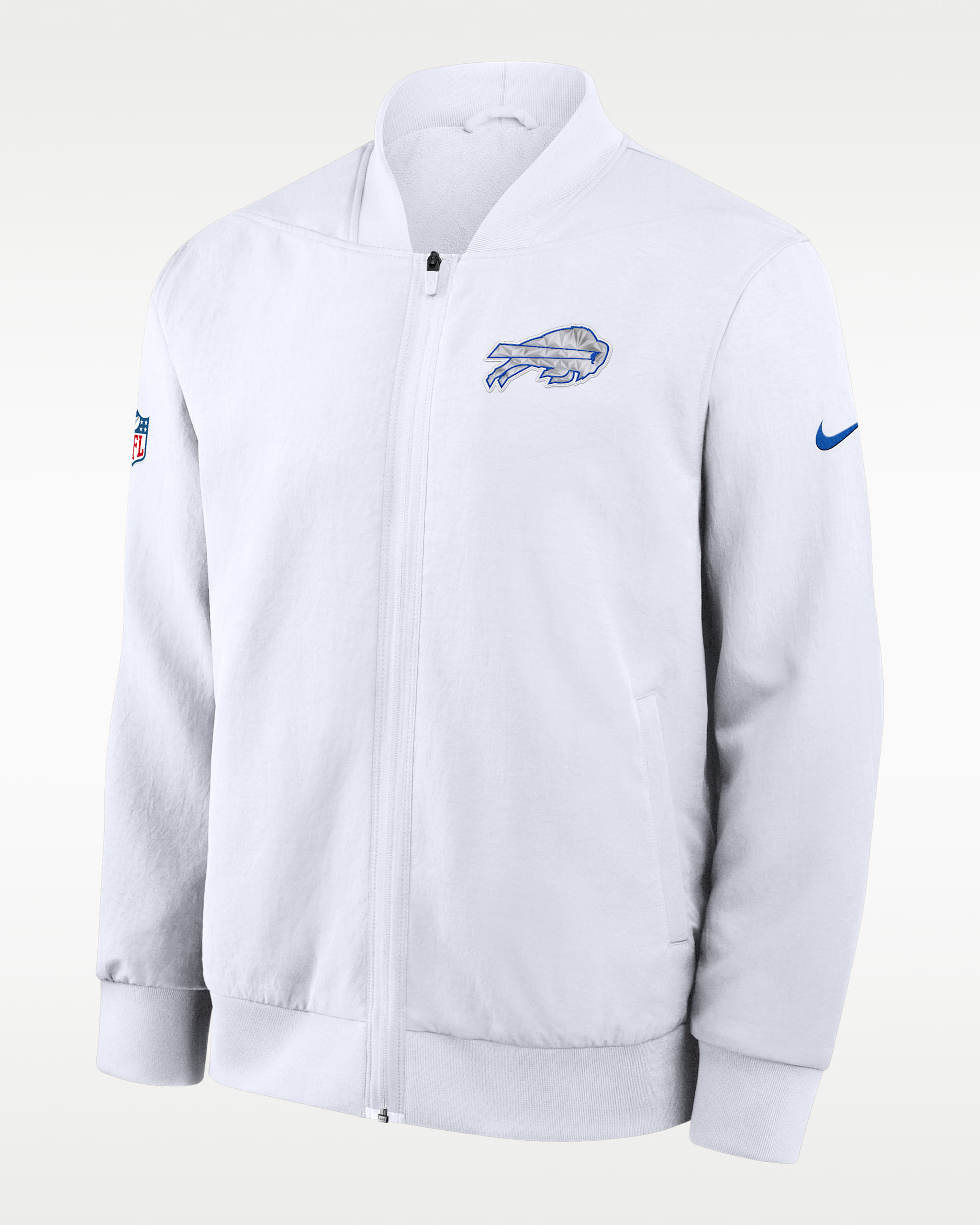 Buffalo Bills Rivalries Collection Sideline Men's Nike NFL Full-Zip Bomber Jacket - White