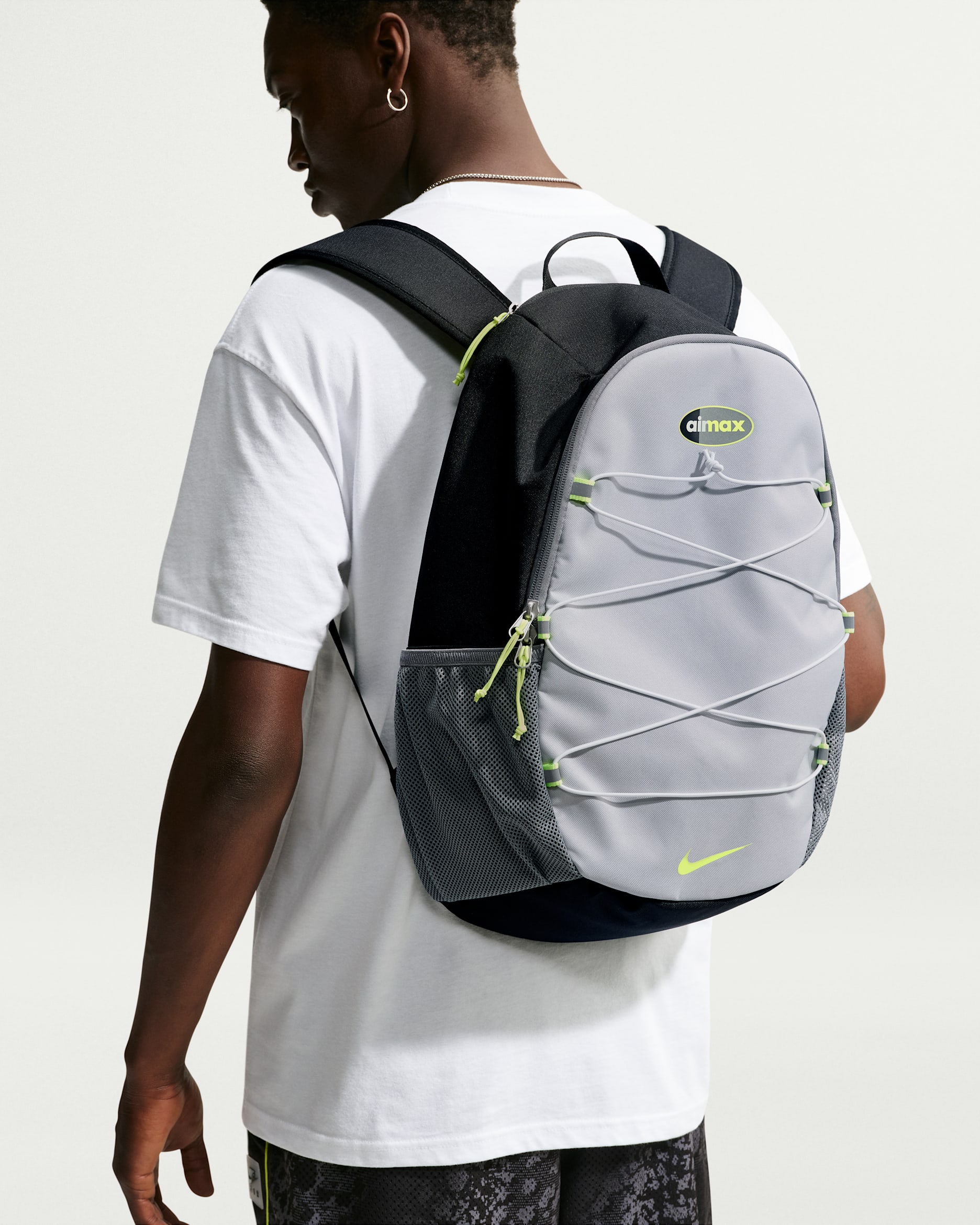 Nike Heritage Sweep Air Max Backpack (25L) - Black/Wolf Grey/Volt
