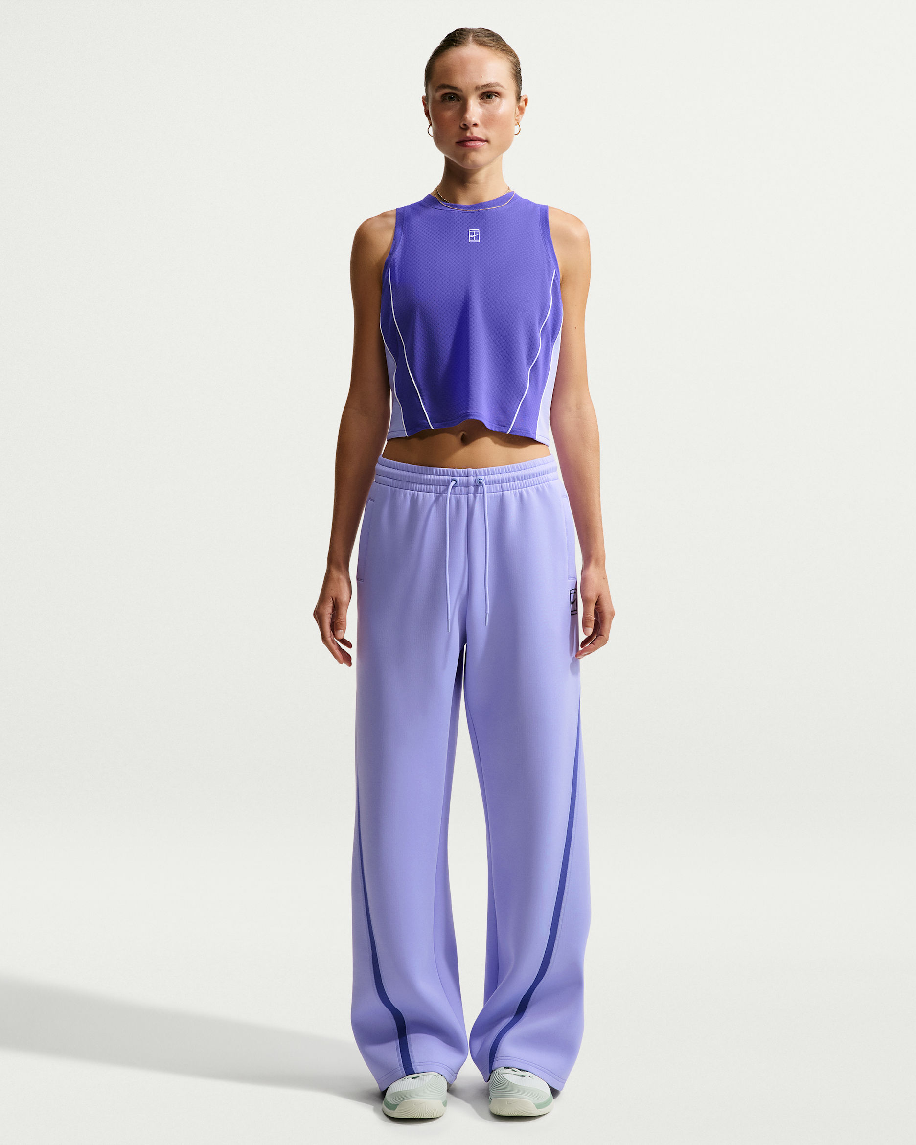 Nike Advantage Women's Dri-FIT Mid-Rise Tennis Pants - Purple Pulse/Black
