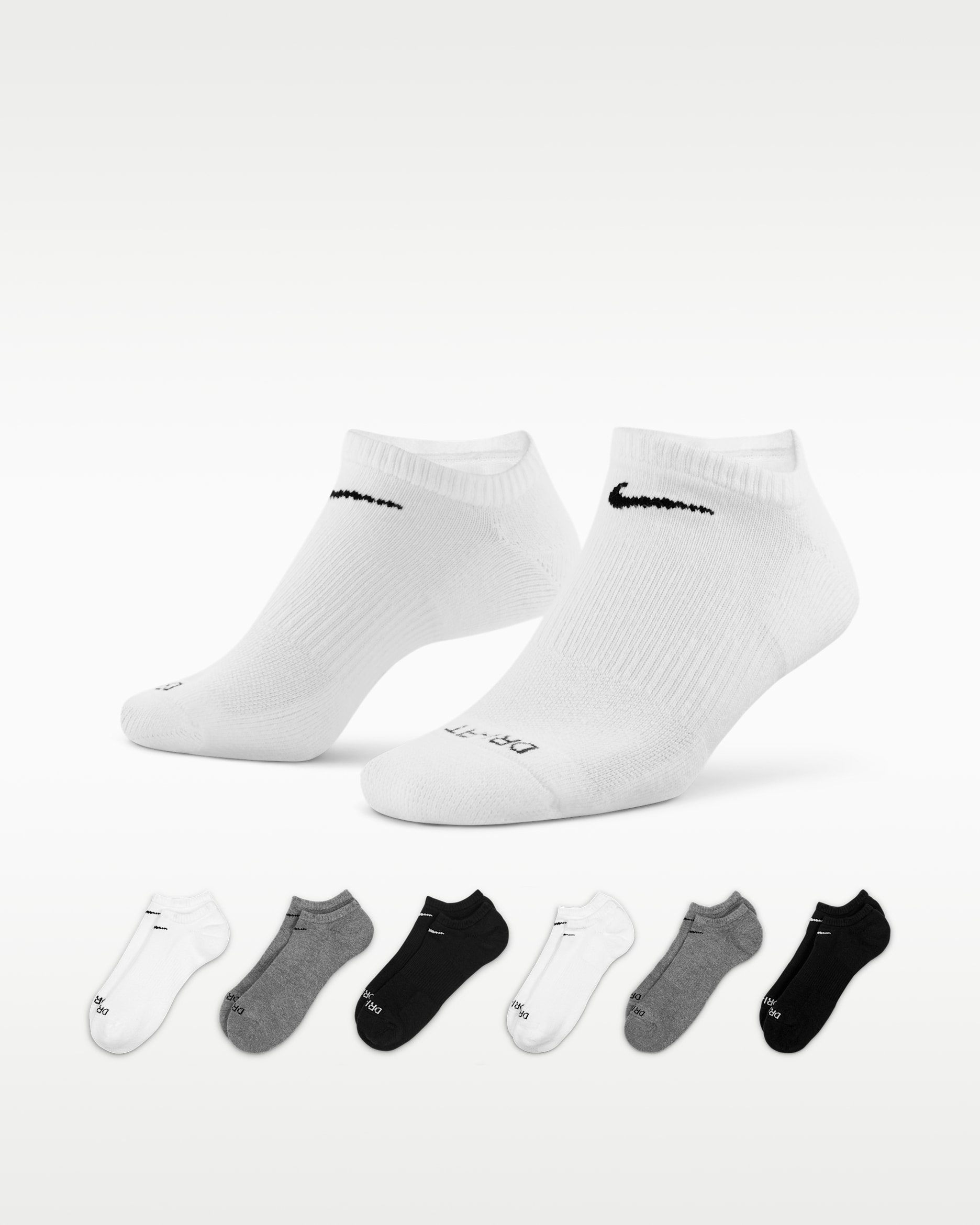Calcetines invisibles de entrenamiento Nike Everyday Plus Cushioned (6 pares) - Multicolor